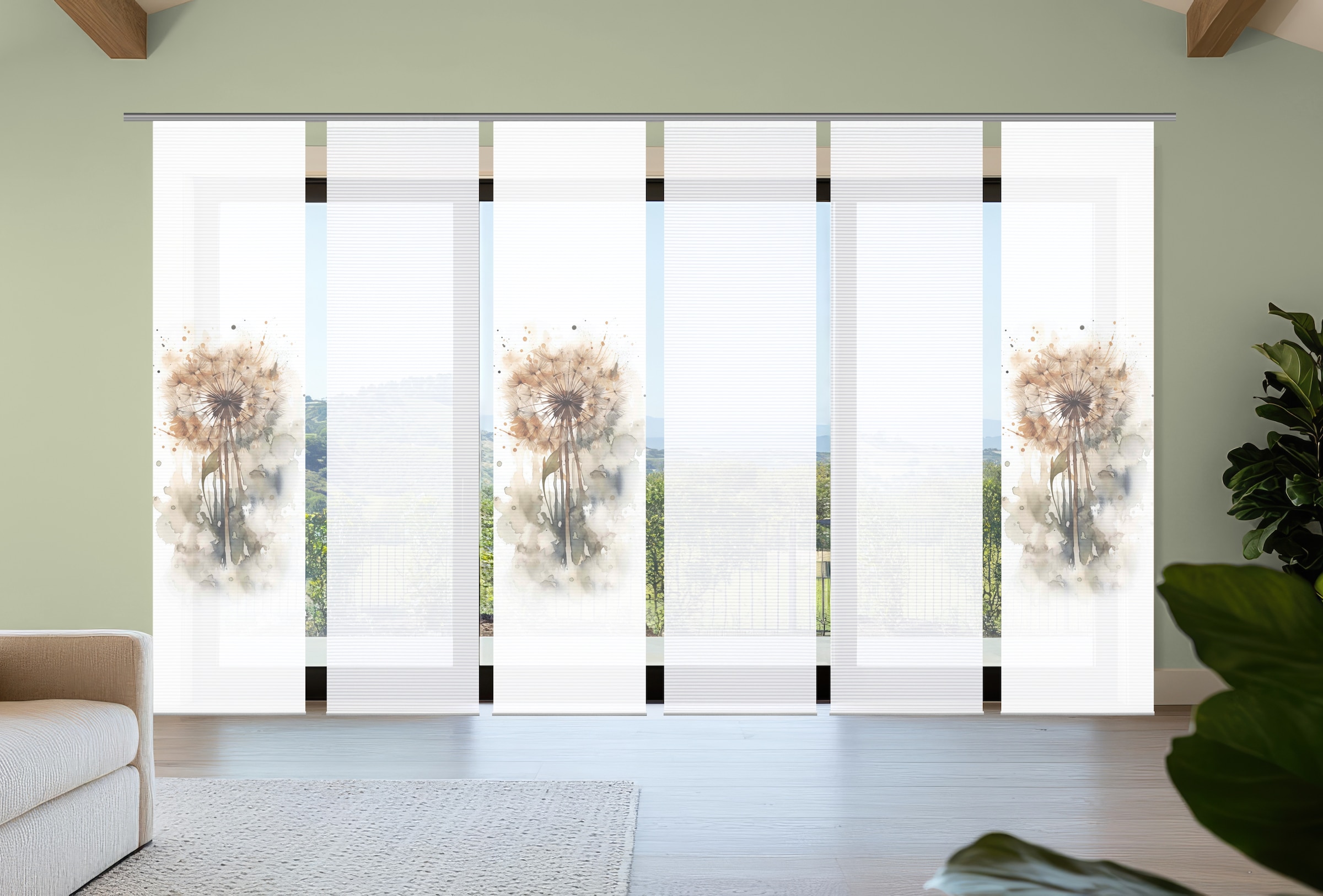 HOME in green Schiebegardine "AMARANDE" Paneelwagen 6 Stk. tlg. Bambusoptik günstig online kaufen