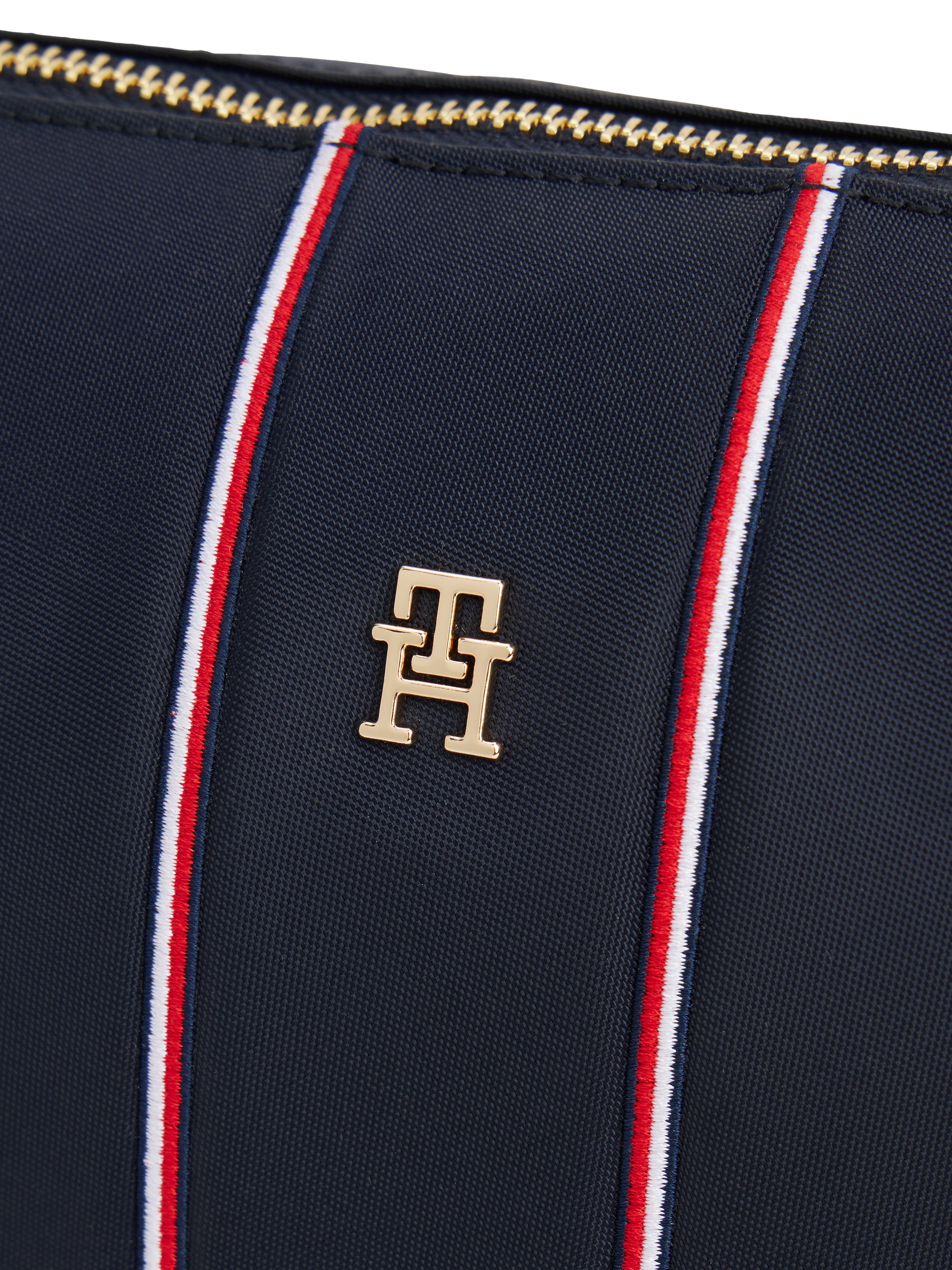 Tommy Hilfiger Kosmetiktasche »TH ICON WASHBAG NYLON CORP« , Reise, Unisex Kulturbeutel mit Kontrastbesätzen in Tommy Farben