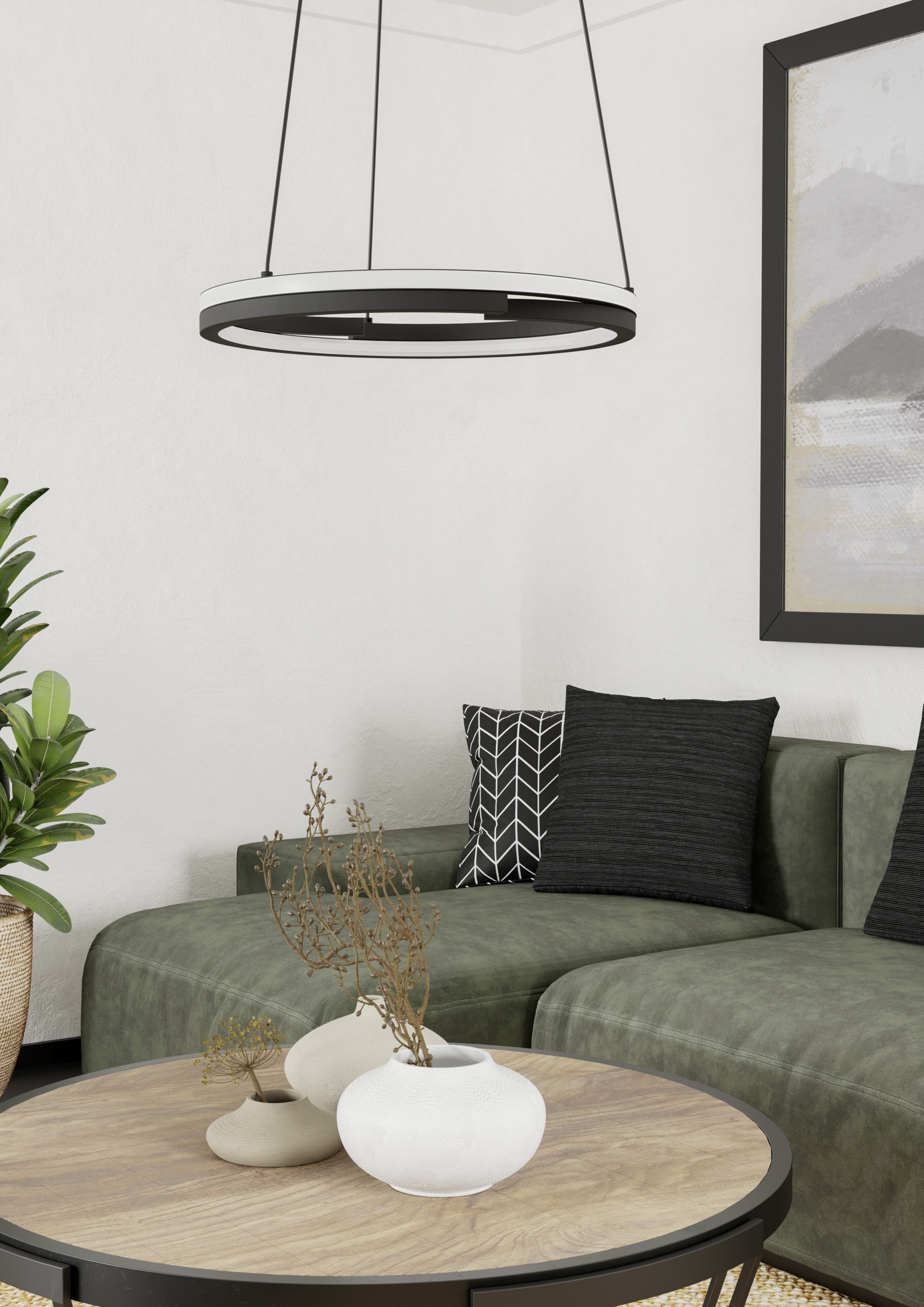 EGLO Hängeleuchte »MEZZOMONTE Pendellampe - Alu, Stahl - LED;LED - 1X20W;1X20W - IP20« LED-Modul 1 Stk. Kaltweiß | Neutralweiß | Warmweiß Hängelampe, Deckenlampe, Wohnzimmer, Esszimmer, H110 x Ø48 cm