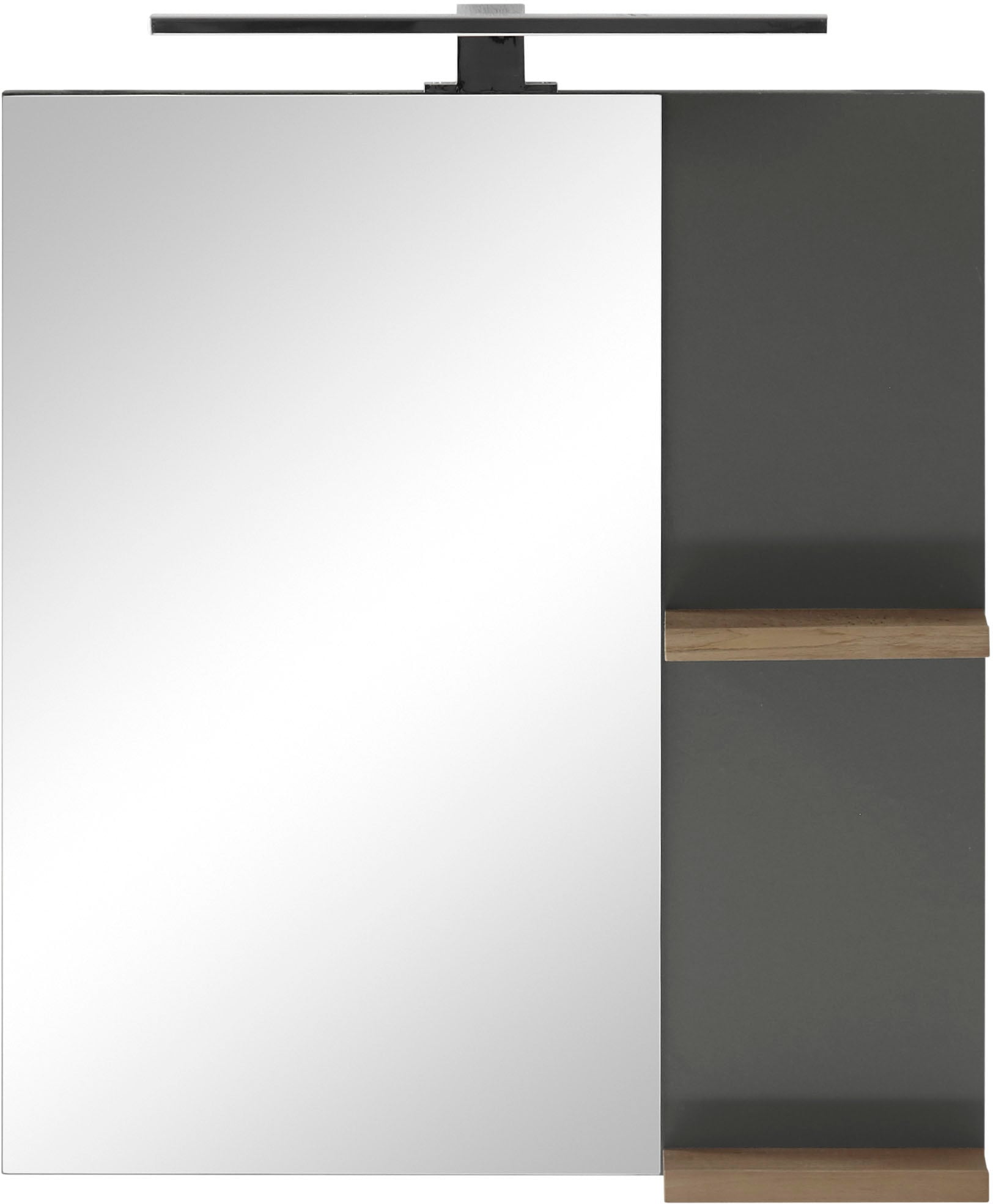 Places of Style Badspiegel »SOLiD, Spiegel im modernen Design, Wandspiegel«, in zwei Farben verfügbar, zwei Ablageböden, Aufbauleuchte