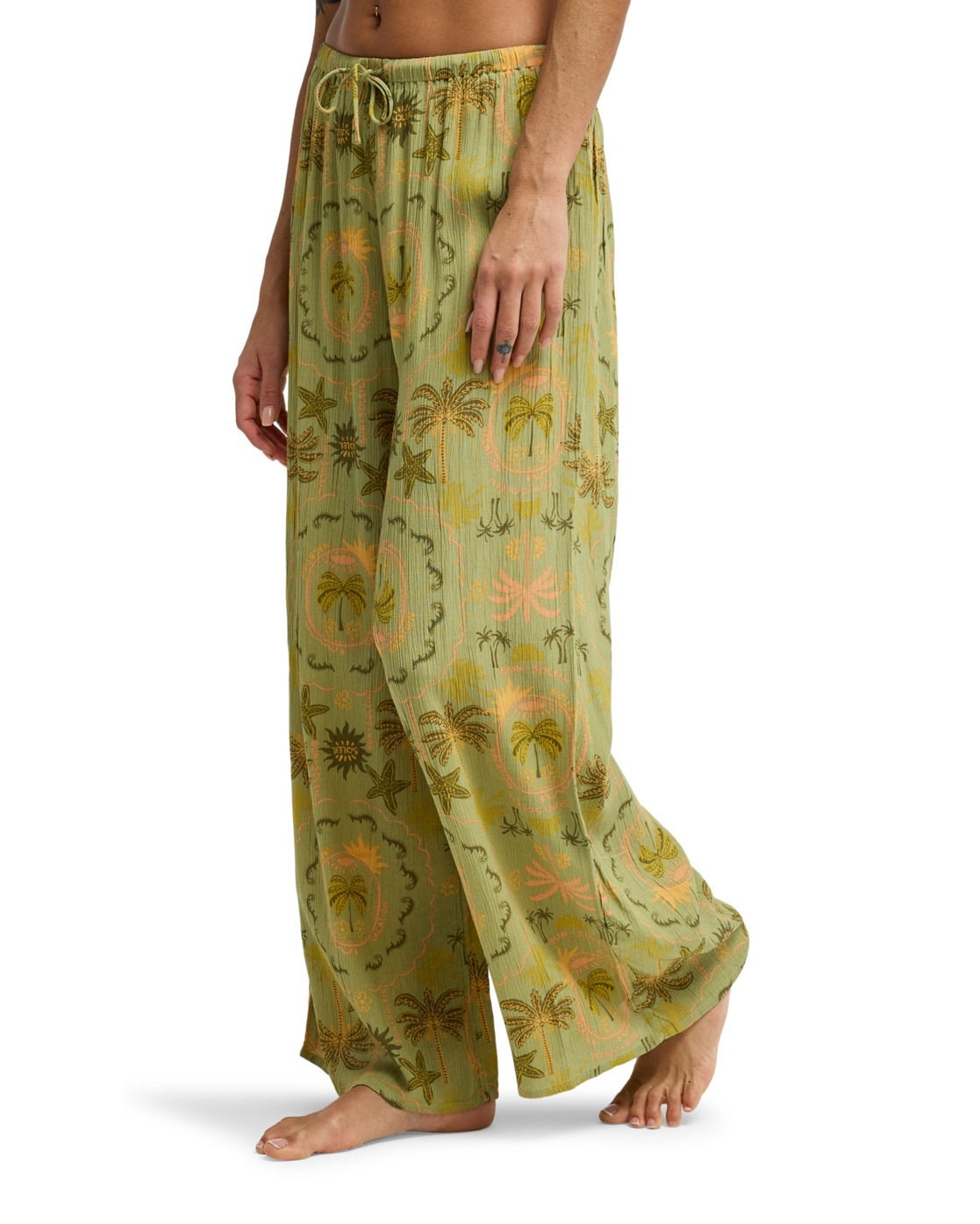 Stoffhose BILLABONG "Beach Spirit", Damen, Gr. L, cedar grün, Obermaterial: 100% Walkfrottier;, Hosen Stoffhose 3