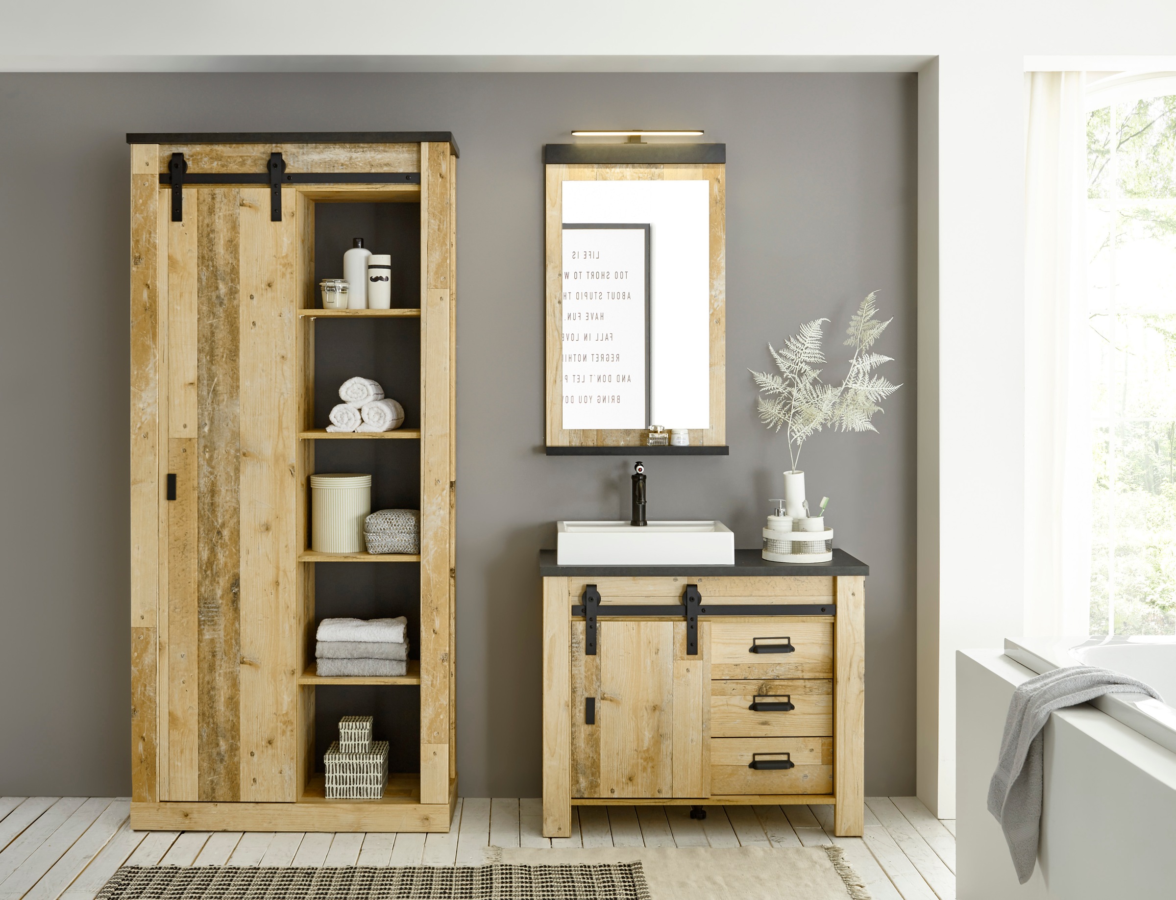 Home affaire Badmöbel-Set "SHERWOOD, Bad im modernen Design, 3-teiliges Bad günstig online kaufen