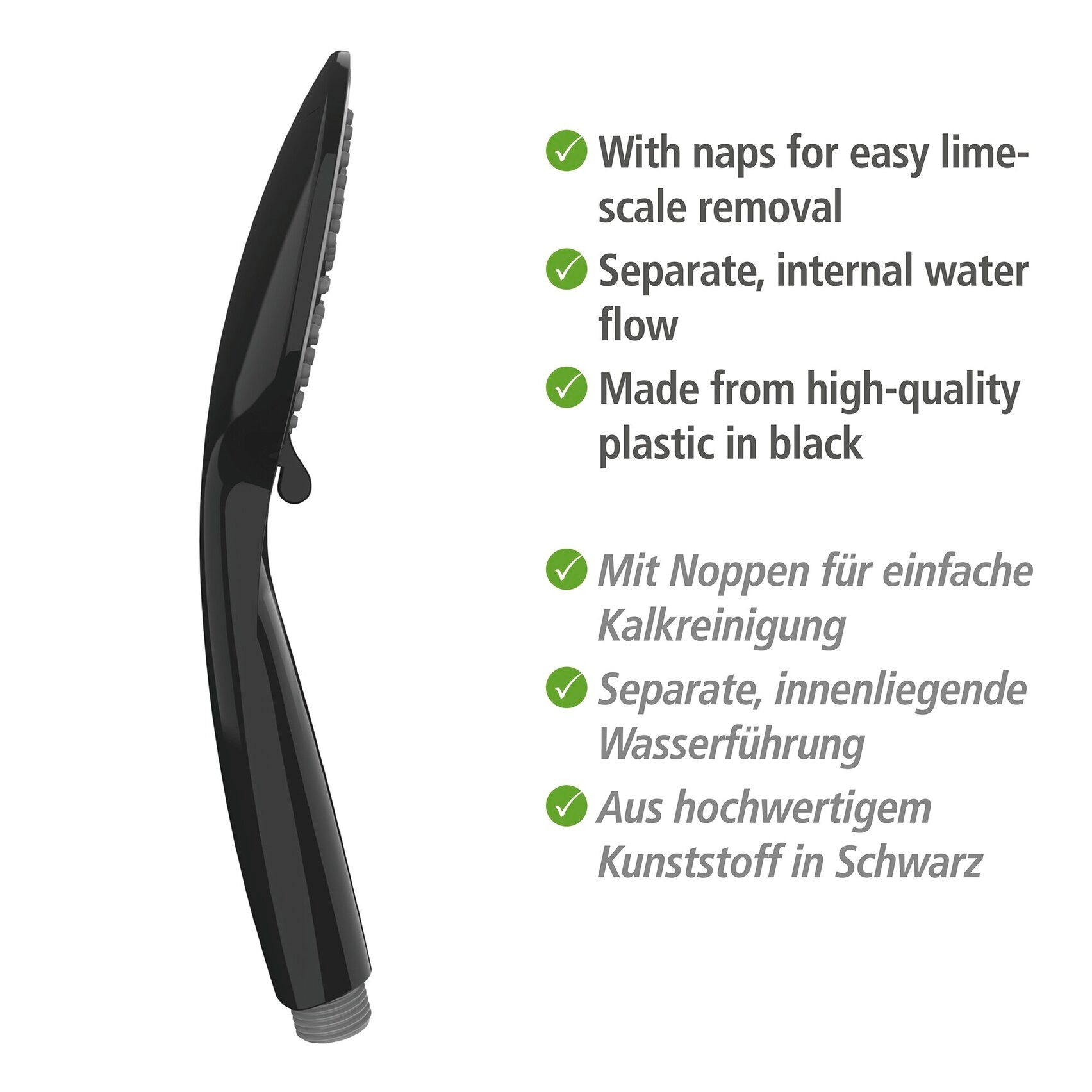 WENKO Duschstange »Young« Schwarz, Länge Stange: 66 cm