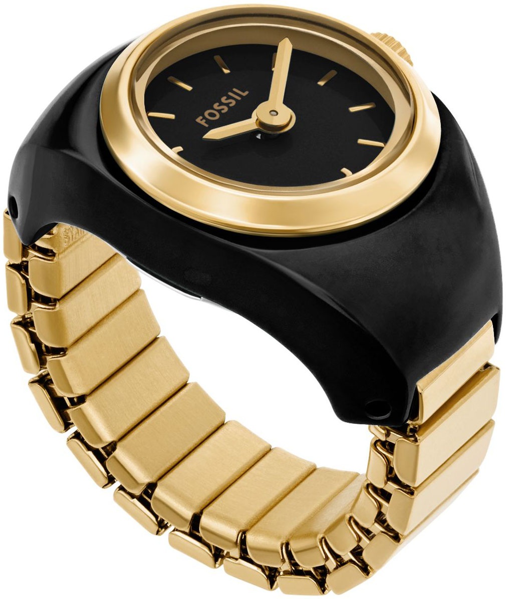 Fossil Uhrenring »WATCH RING«, Armbanduhr, Damenuhr, Edelstahlarmband, analog