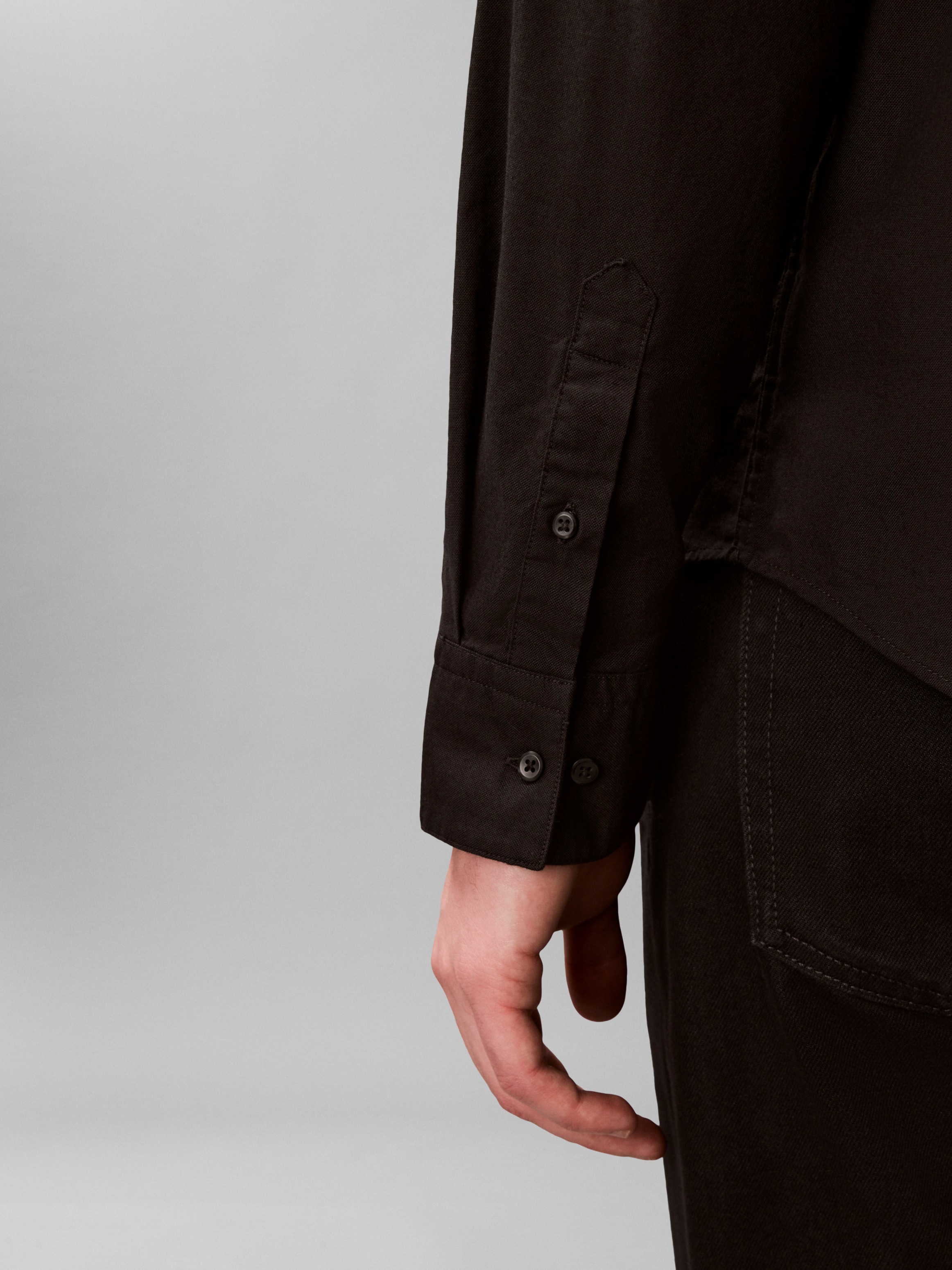 Calvin Klein Langarmhemd »LS SOLID OXFORD CLASSIC SHIRT« Mit Rundhalsausschnitt