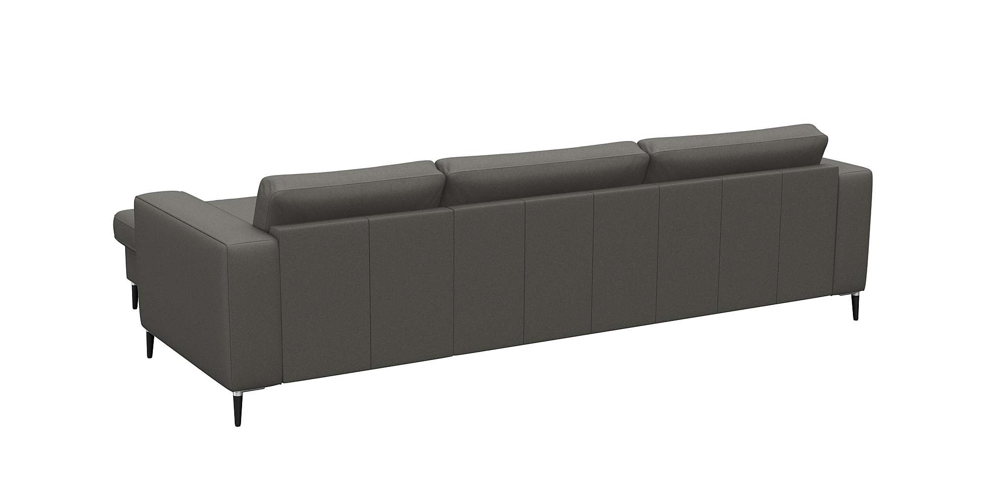 FLEXLUX Ecksofa »Fiore, superbequemer Sitzkomfort durch Kaltschaum im Sitz, L-Form«, breite Armlehnen, Füße Alu+schwarz