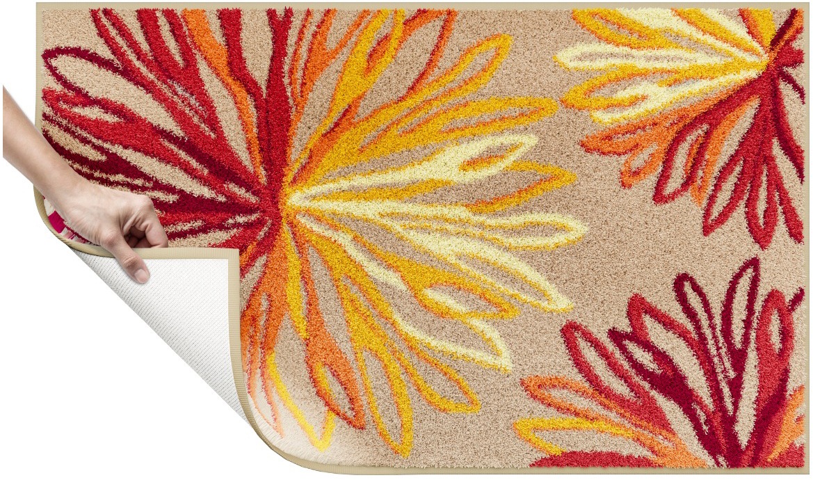 Grund 1100000002199 »Art« Höhe 20 mm rutschhemmend beschichtet fußbodenheizungsgeeignet florales Muster, elegante Badematte