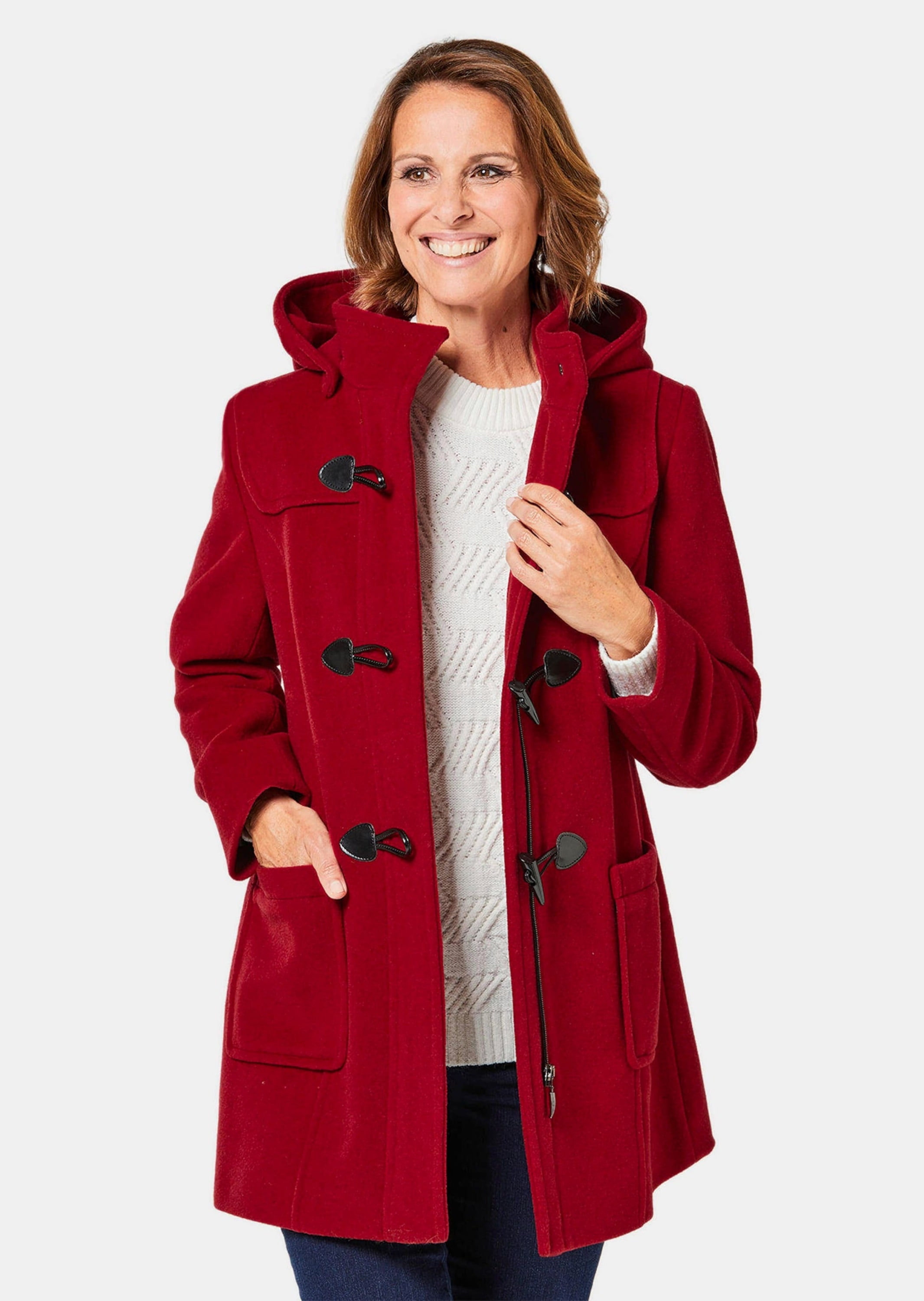 GOLDNER Langmantel »Kurzgröße Woll-Dufflecoat mit Kaschmirwolle«