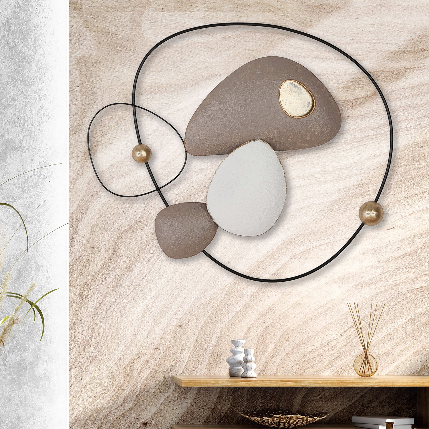 Casablanca by Gilde Wanddekoobjekt "Wandrelief Endoso beige H. 52 cm" günstig online kaufen