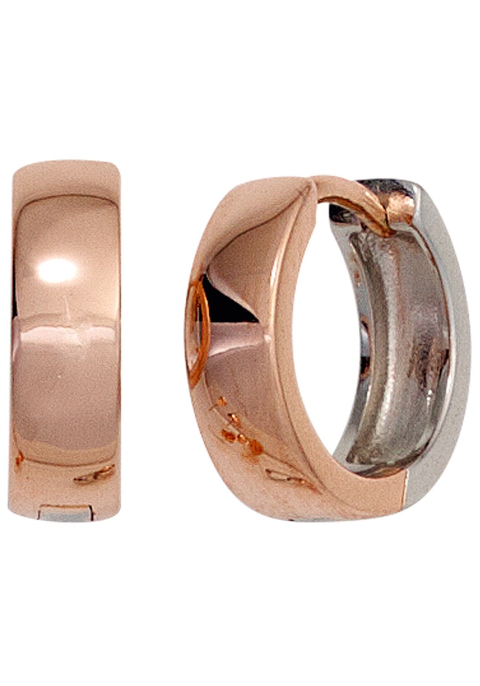 Paar Creolen JOBO "Ohrringe rund 13 mm", silber 925, Ohrringe, Damen, 13mm, Silber 925 (Sterlingsilber), 925 Silber bicolor vergoldet