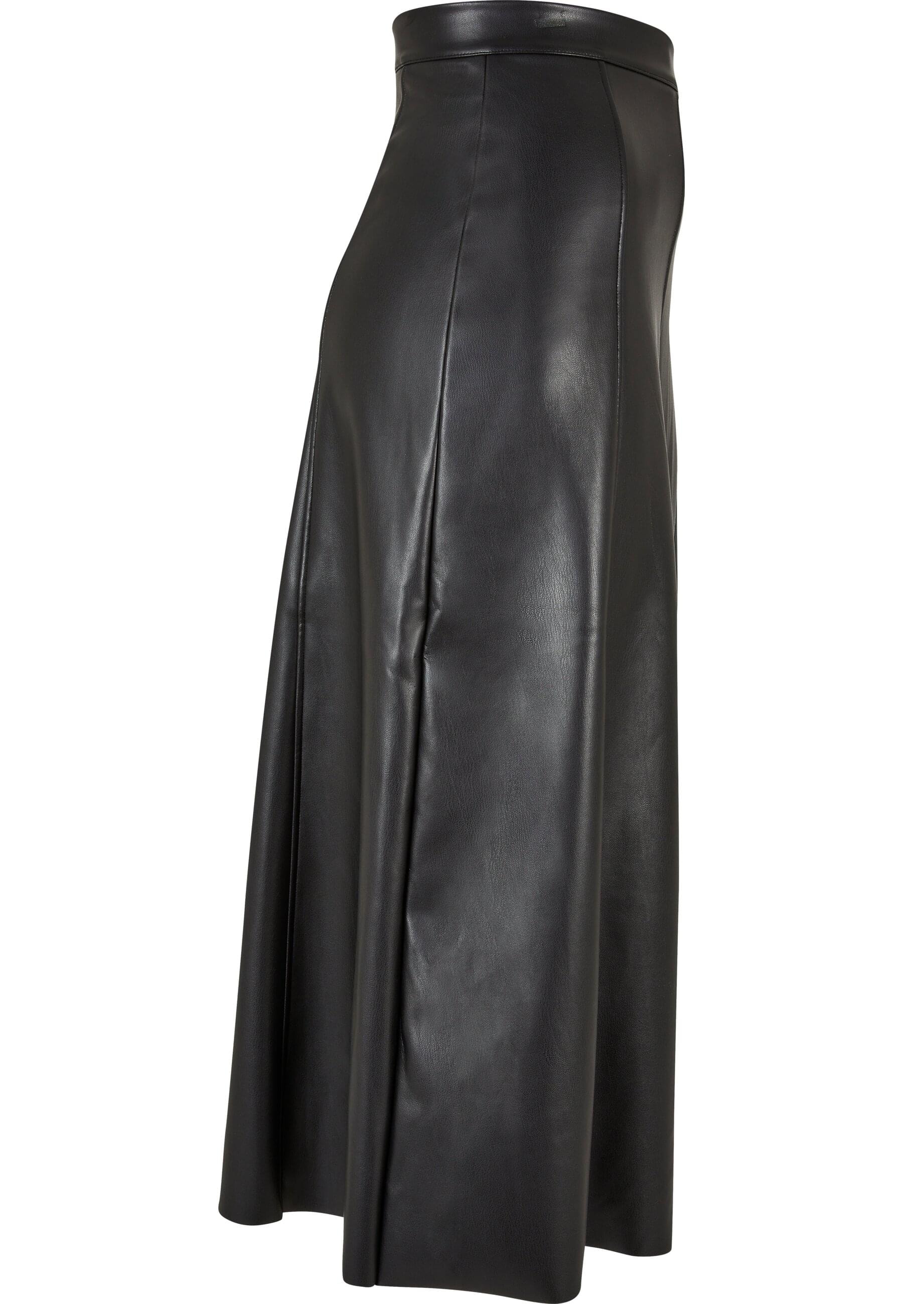 URBAN CLASSICS Sommerrock »Urban Classics Damen Ladies Synthetic Leather Midi Skirt«, (1 tlg.)