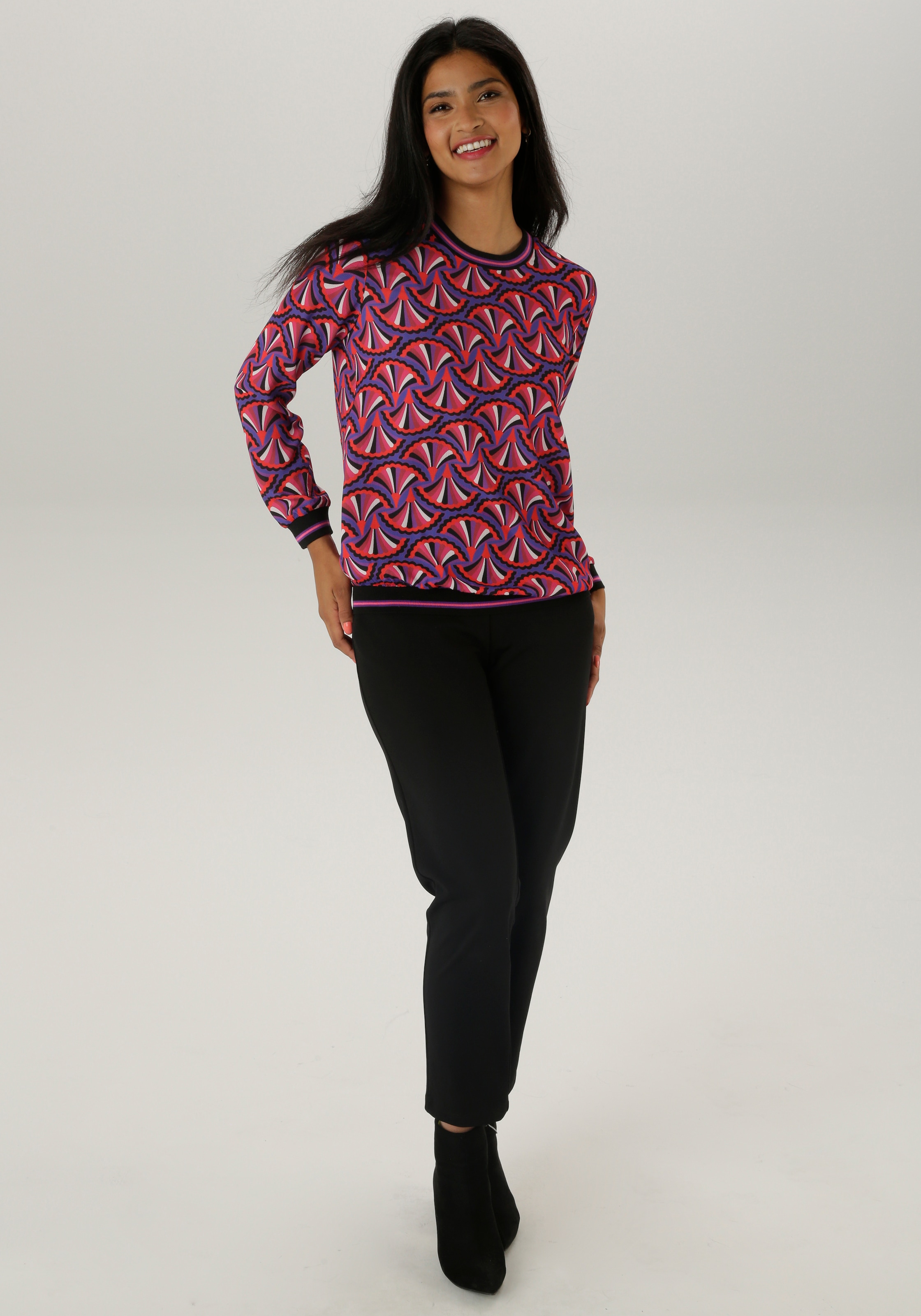 Aniston SELECTED Shirtbluse, mit sportiven Bündchen
