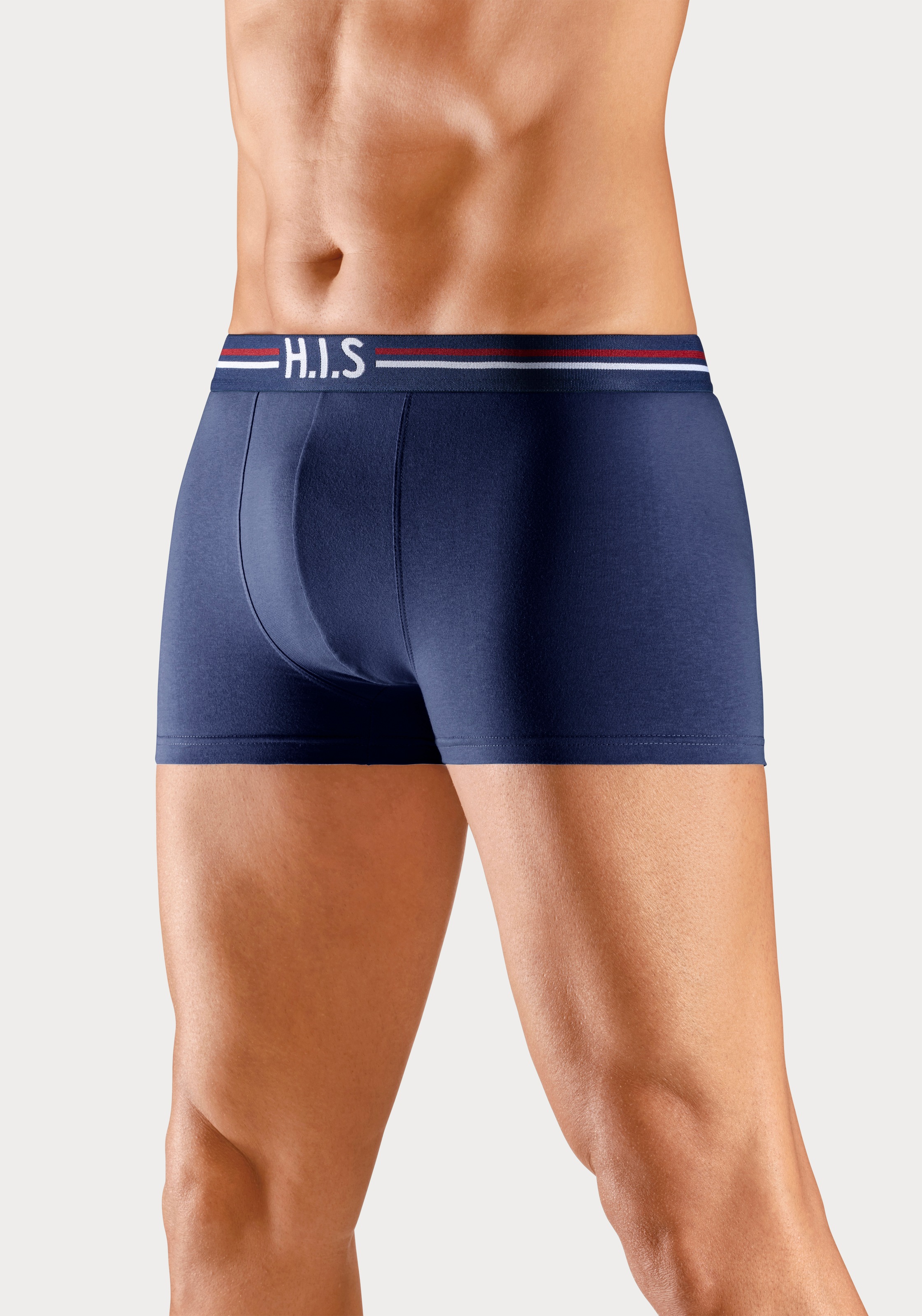 Thumbnail - H.I.S Boxer "Boxershorts für Herren" Packung, 5 Stk. mit Streifen und Markenlogo im Bund