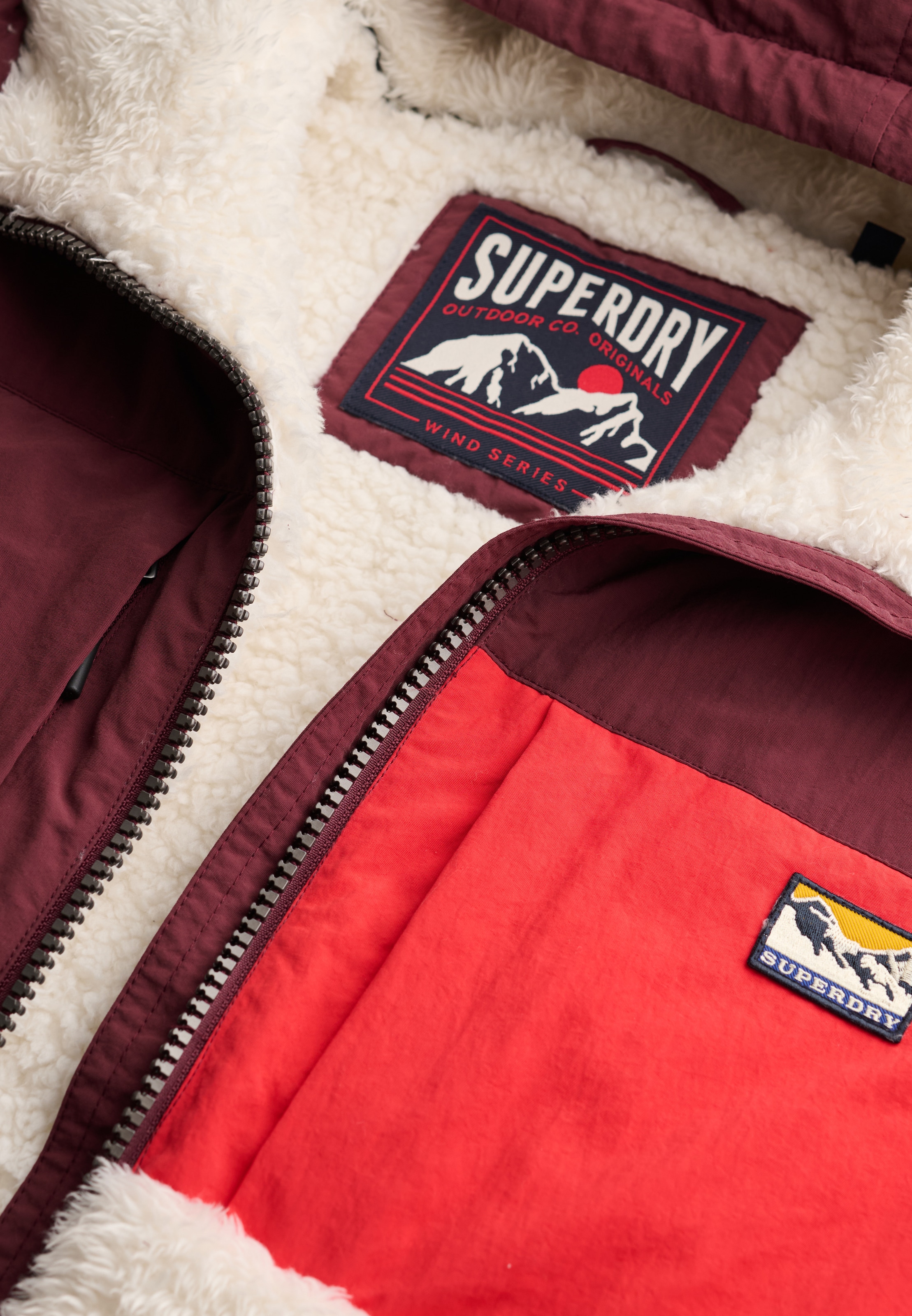 Superdry Hybridjacke »SUPER SOFT HYBRID FULL ZIP« mit Kapuze Kunstfaser, oversize