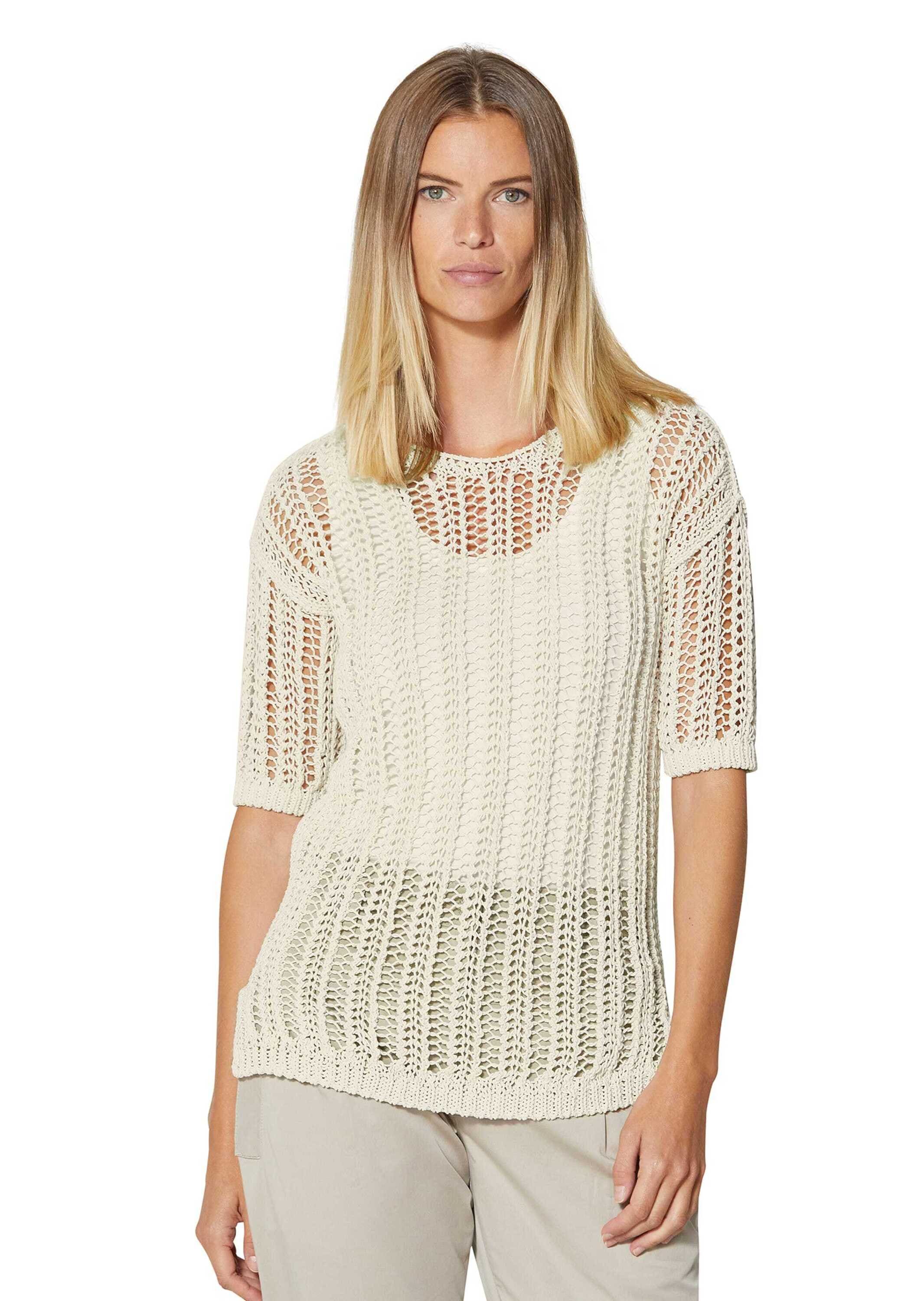 MADELEINE Longpullover »Strickpullover Luftiger Sommerpullover mit Ajour-Muster«