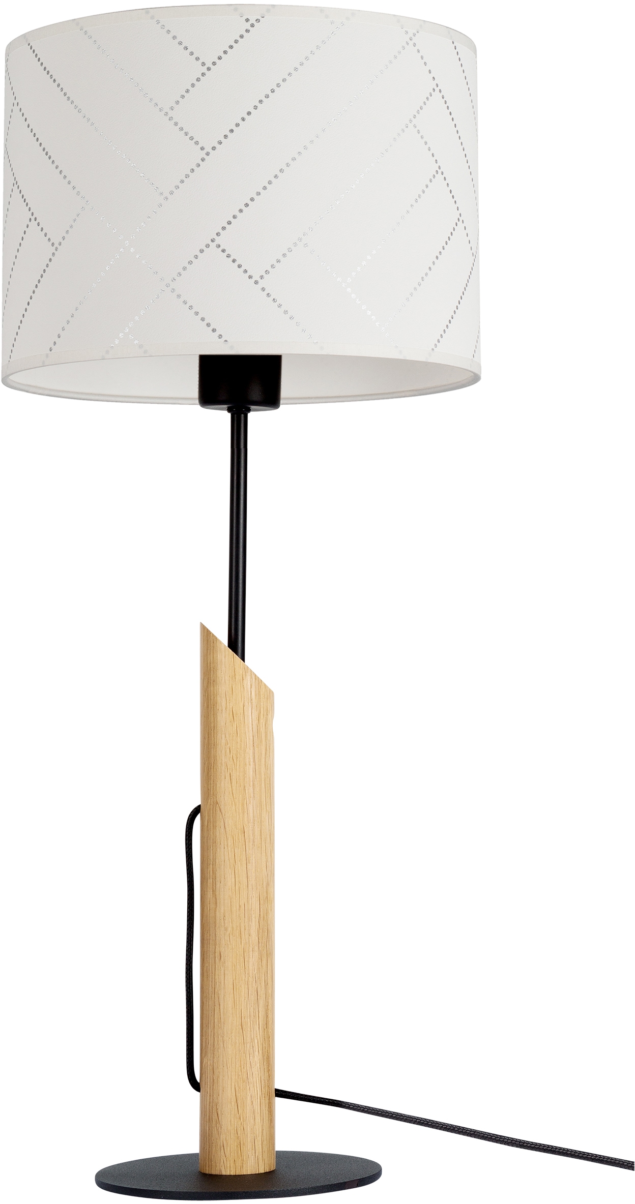 BRITOP LIGHTING Tischleuchte »PUNTO«, 1 flammig-flammig, Aus Eichenholz mit FSC®-Zertifikat, Schirm aus laminierter Tapete