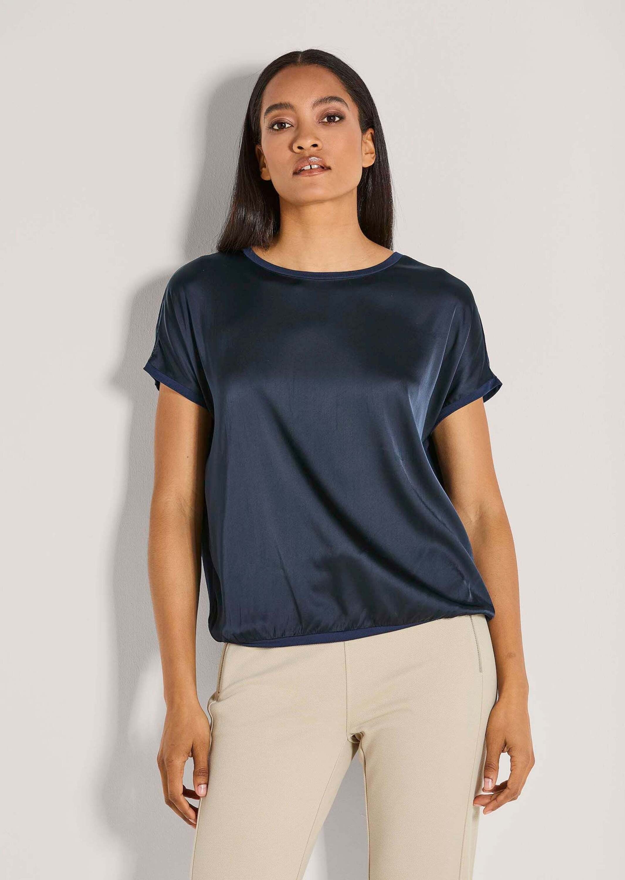 Thumbnail - MADELEINE Kurzarmshirt "Blusenshirt Glänzendes Oberteil mit Jersey-Rückseite"