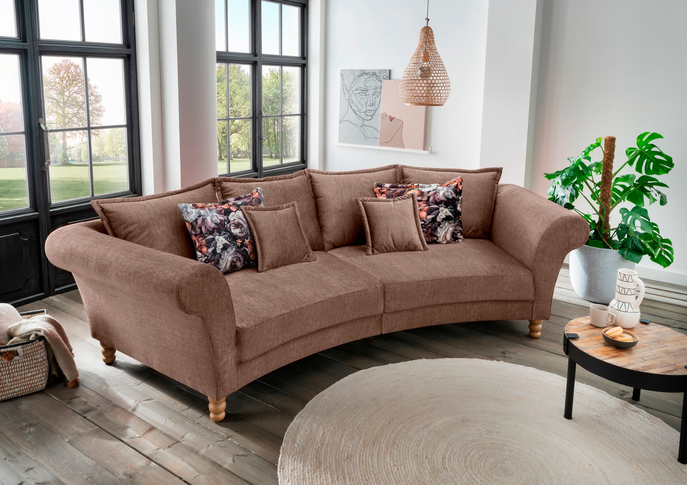 Home affaire Big-Sofa "Tassilo geschwungene Formensprache, bequem, Mega Sof günstig online kaufen