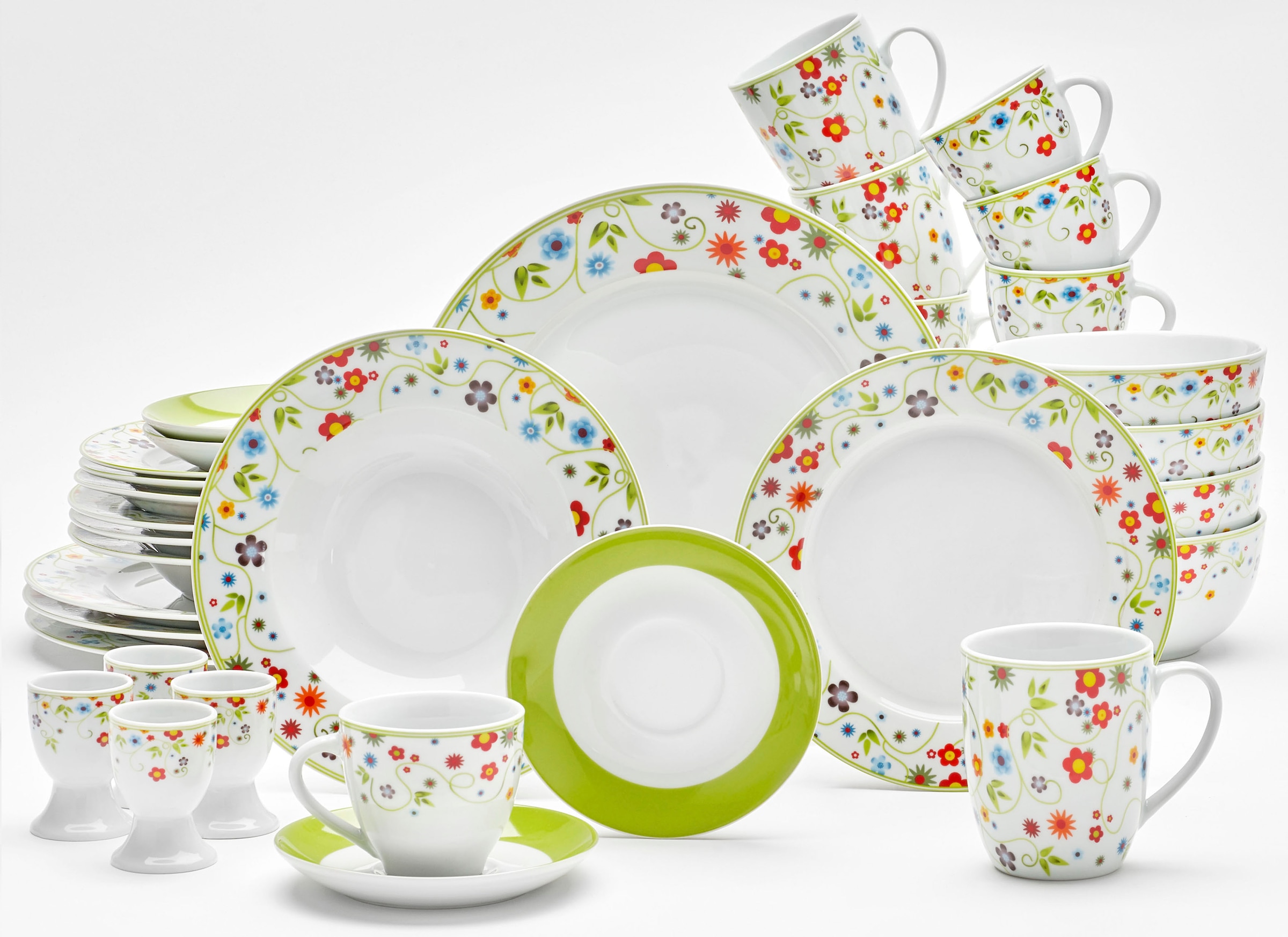 van Well Tasse »Vario«, (Set, 6 tlg., 6 Kaffeetassen 200ml), spülmaschinen- und mikrowellengeeignet, 6-teilig