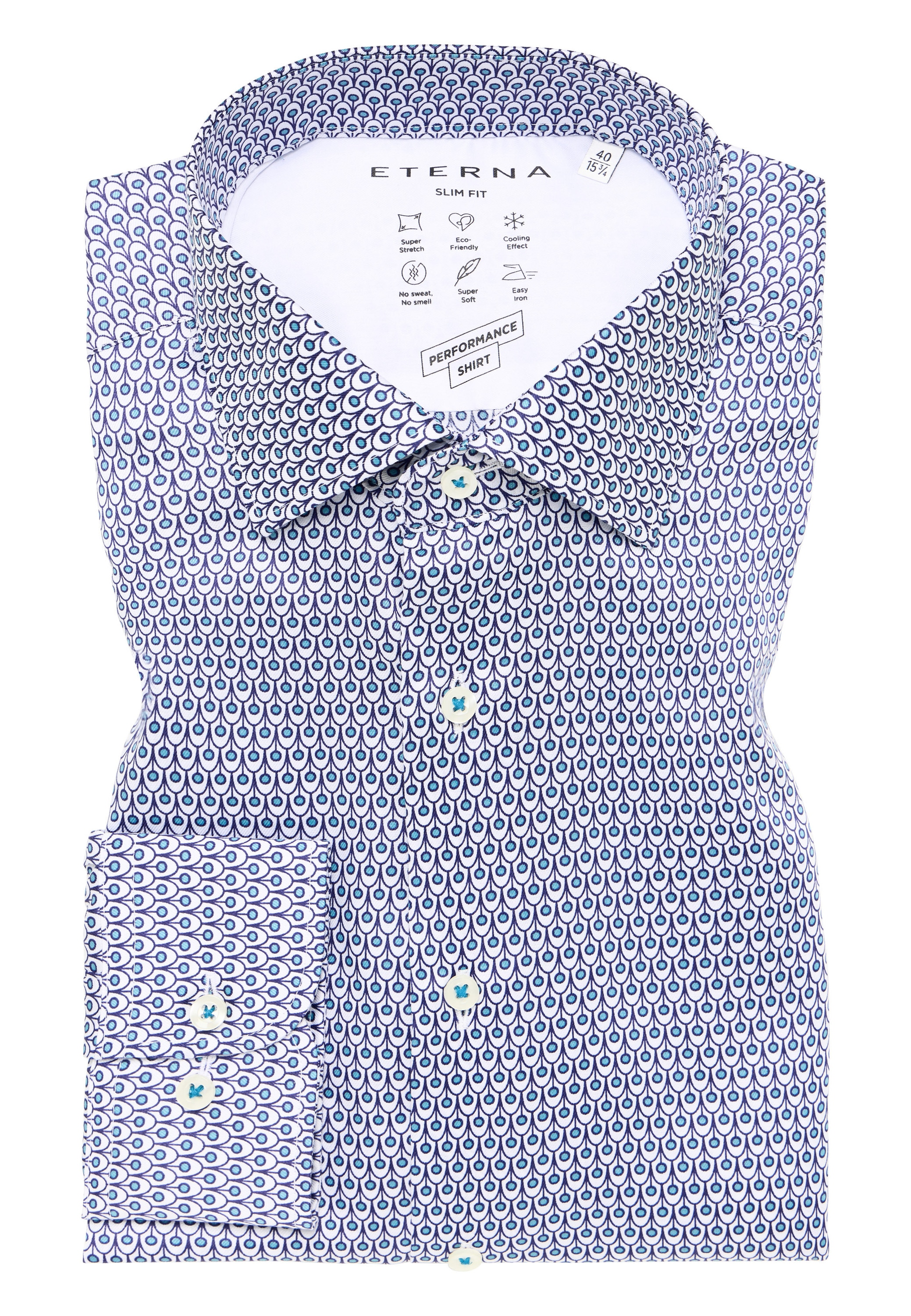 Eterna Langarmhemd »SLIM FIT«, EASY IRON (bügelleicht)