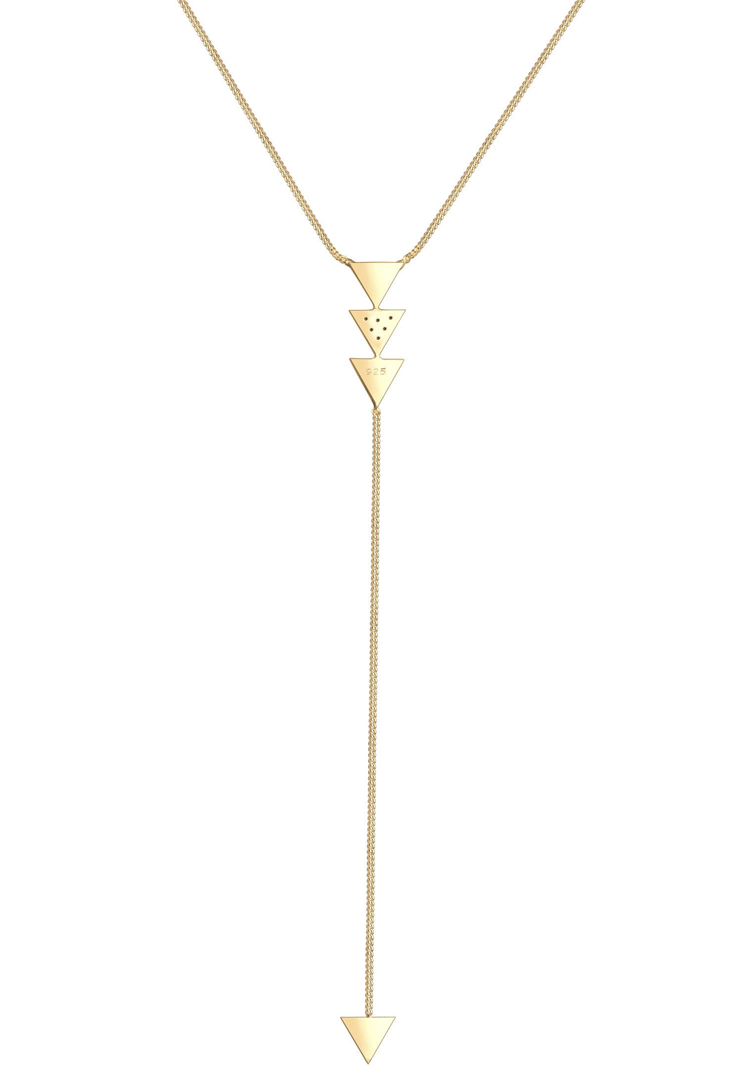 Elli Collierkettchen »Y-Kette Dreieck Glas Kristalle Weiß 925 Sterling Silber«