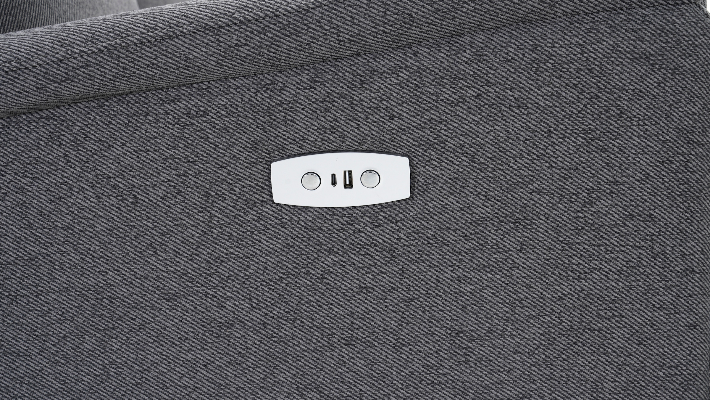 Home affaire 2-Sitzer »FINNARA,2-Sitzer,elelektrische Relaxfunktion in 2 Sitzen, USB A/C« Liegefunktion 105°-135°, Federkern,