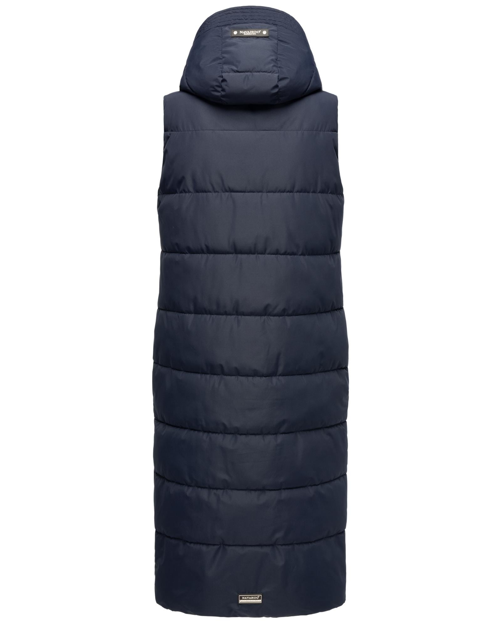 Navahoo Steppweste »Brezelchen«, Warme, lange Damen Outdoor-Weste mit Kapuze