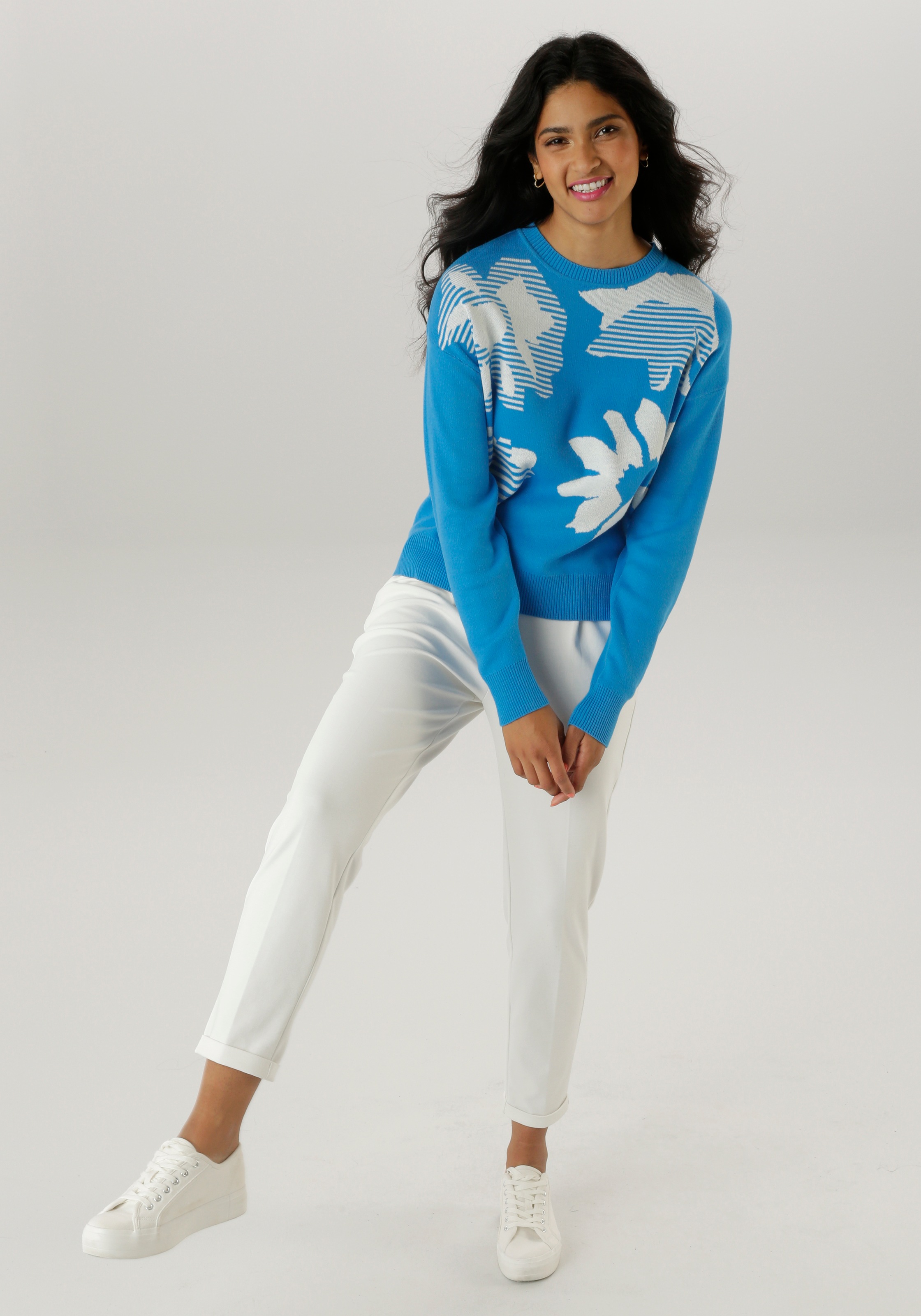 Aniston SELECTED Strickpullover, mit trendiger und großflächiger Jacquardmusterung - NEUE KOLLEKTION