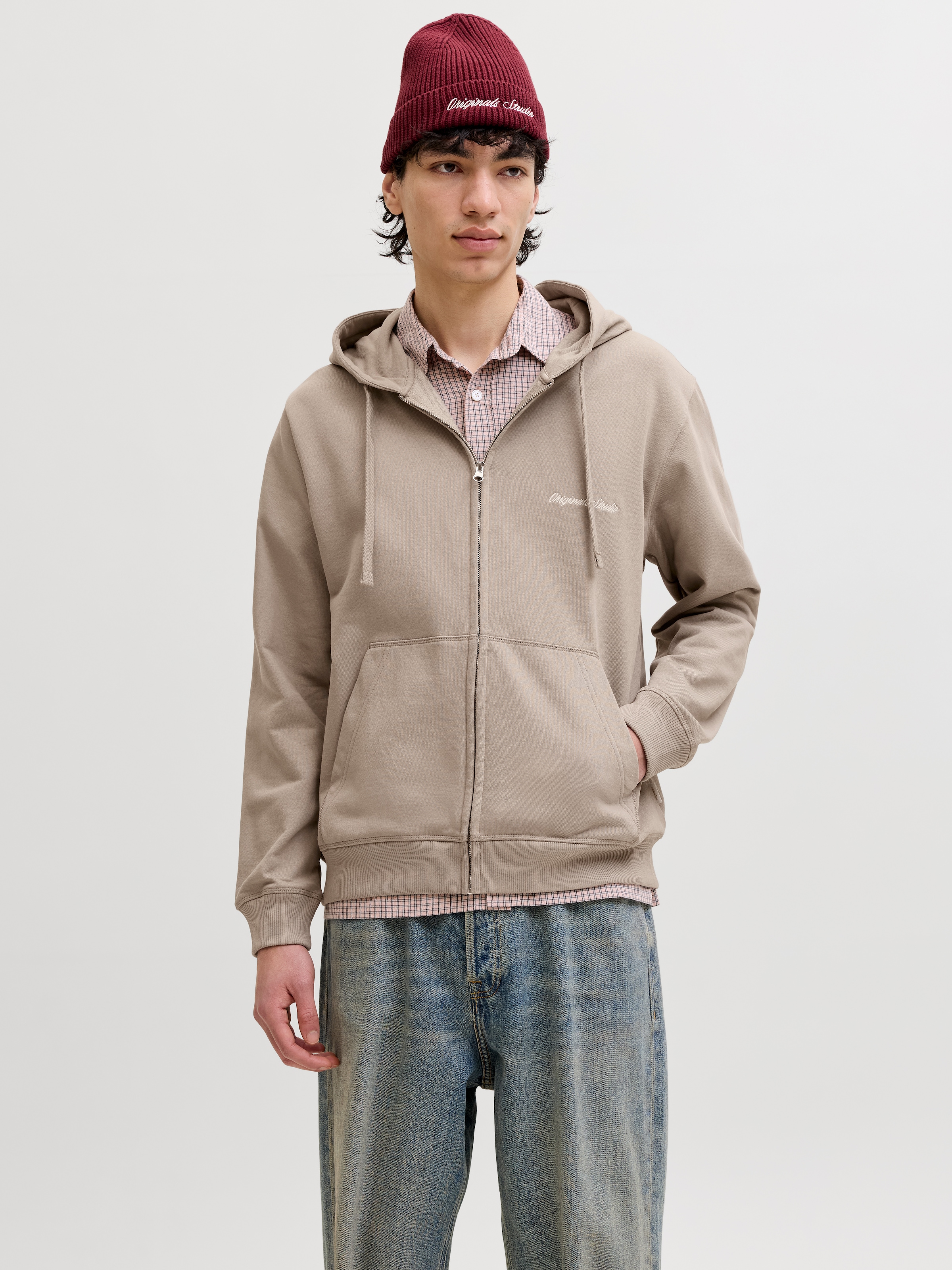 Jack & Jones Kapuzensweatshirt "Jornorrebro Emb Sweat Zip Hood Noos", Mit Stickerei