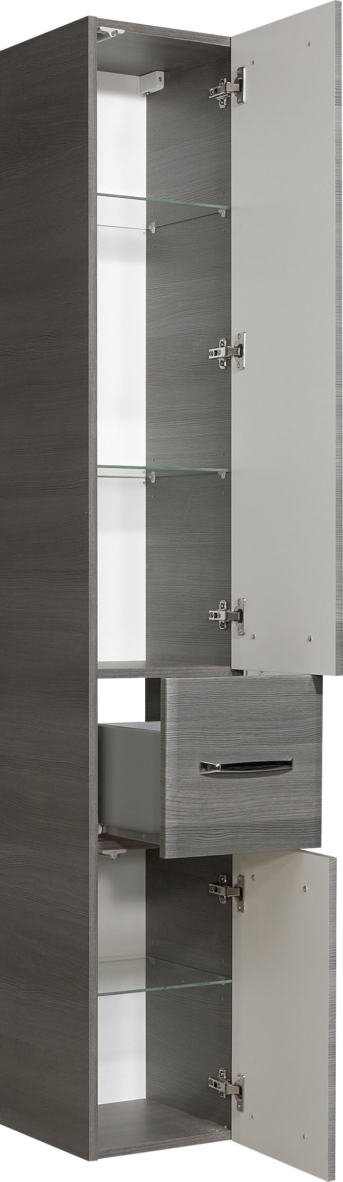 Thumbnail - Saphir Hochschrank "Quickset Badschrank 30 cm breit, 2 Türen, 1 Schublade, 3 Einlegeböden", Badezimmer-Hochschrank inkl....