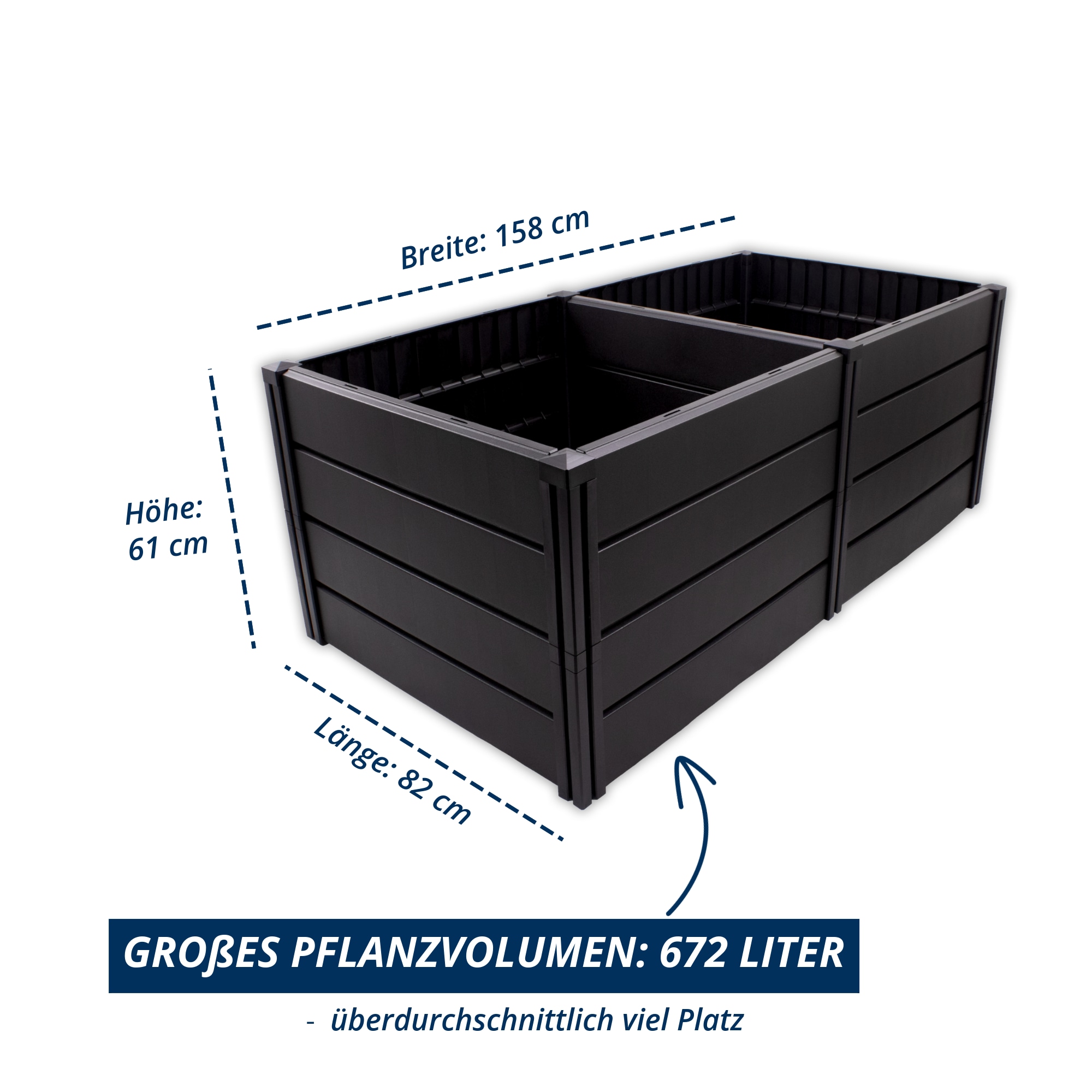 KHW Hochbeet »Demeter XL« BxTxH: 158x82x61 cm, 672 Liter