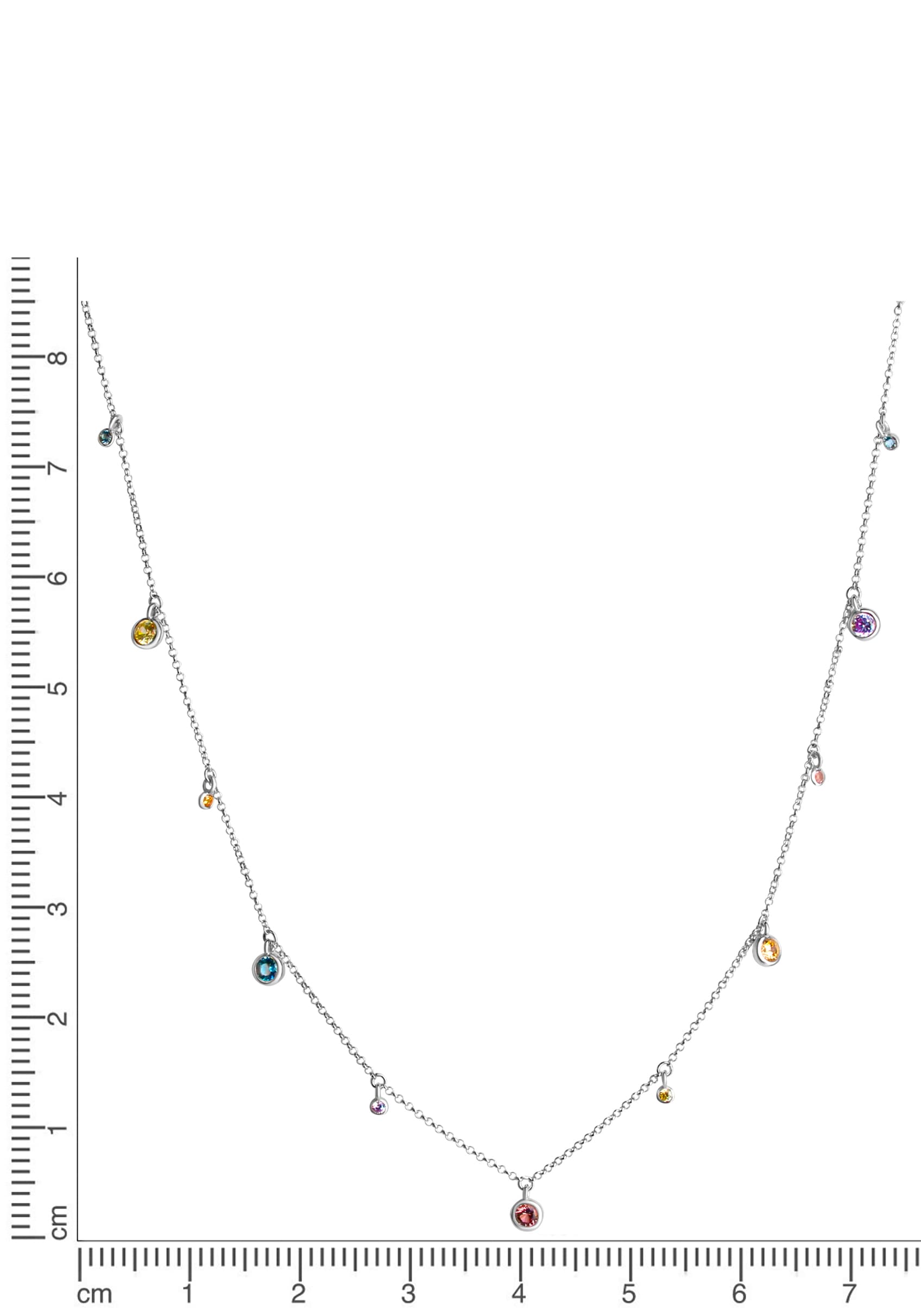 Firetti Kette mit Anhänger »Schmuck Geschenk Silber 925 Halsschmuck Halskette Regenbogen«, mit Zirkonia (synth.)