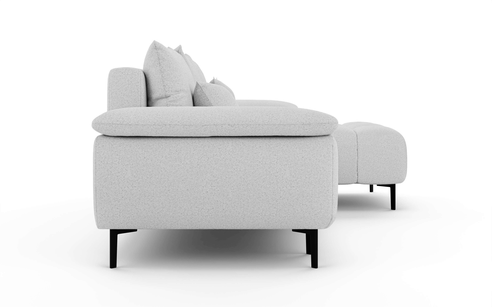 INOSIGN Ecksofa »DROMARA Schlafsofa mit Bettkasten, Maße: B/T/H 277/141/91 cm«, L-Form mit Recamiere rechts/links bestellbar, Wellenunterfederung