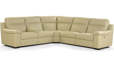 Ecksofa »Andrea, L-Form«, mit elektrischer Relaxfunktion, in Leder, 253 cm Breite