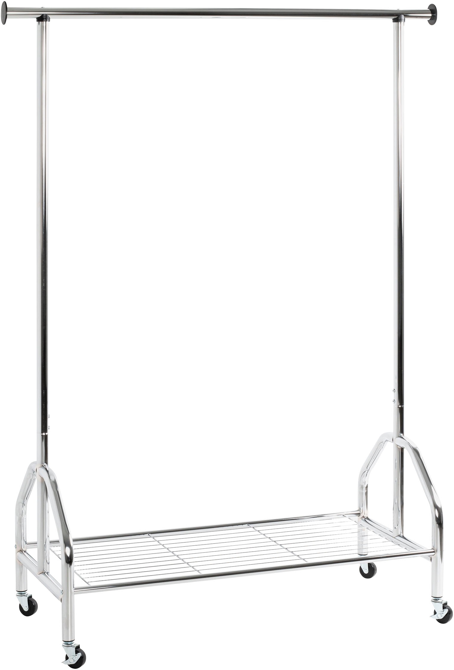 HAKU Garderobenständer »Garderobe, Garderobenständer, Kleiderständer auf Rollen, Kleiderwagen« rechteckig - aus Metall Silber - B/T/H 120/50/165 cm