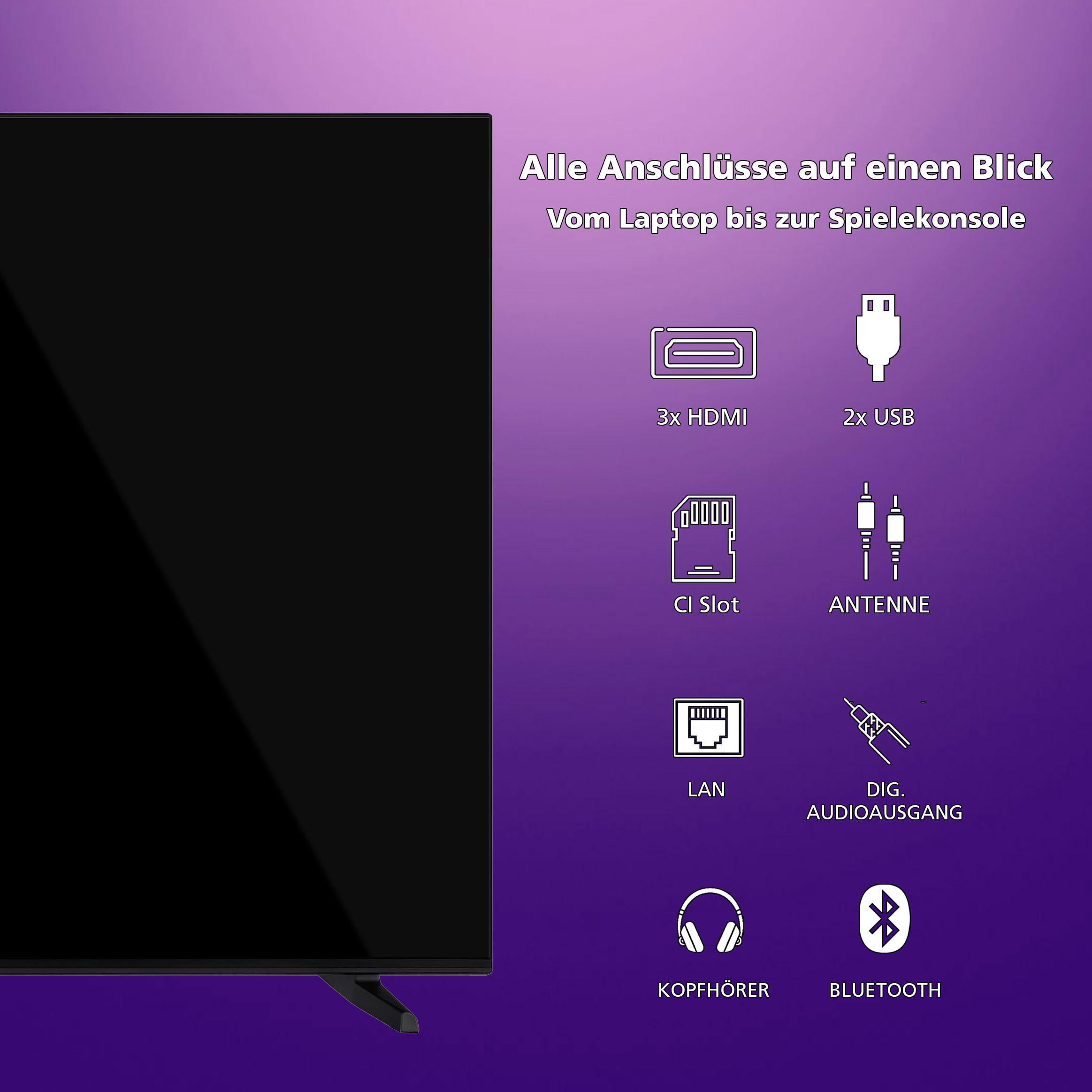 JVC QLED-Fernseher »LT-65VDQ3455«, 4K Ultra HD, Smart-TV