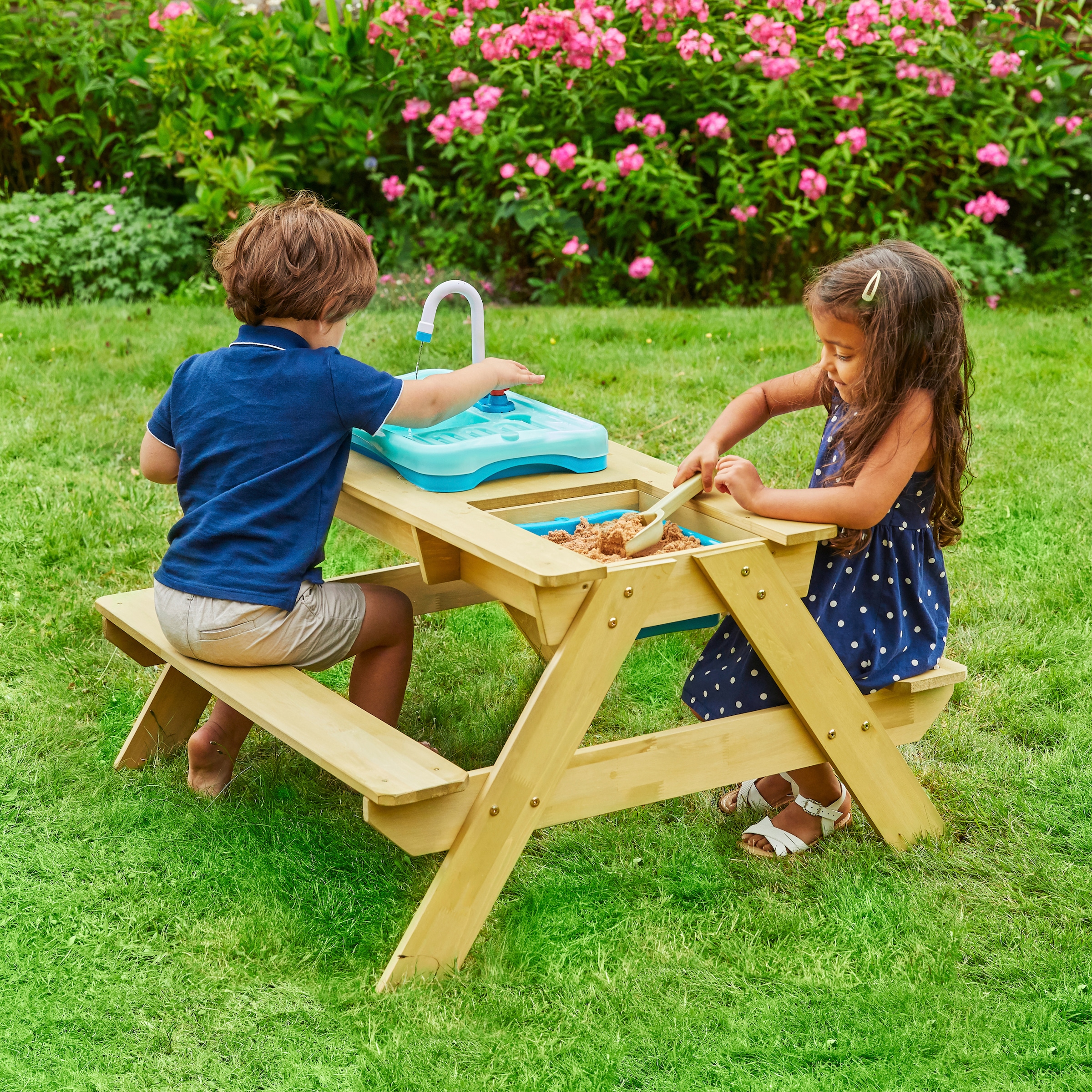 TP Toys Garten-Kindersitzgruppe »Picknicktisch«, für Kinder mit Waschbecken, Holz