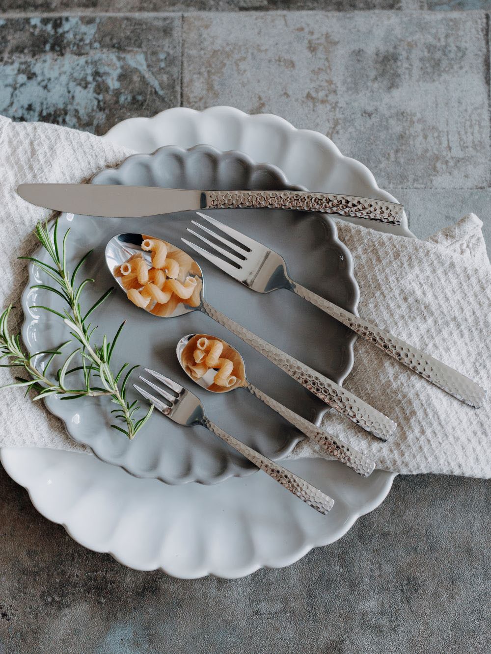 Mulex Besteck-Set "Madison" Hammerschlagoptik günstig online kaufen