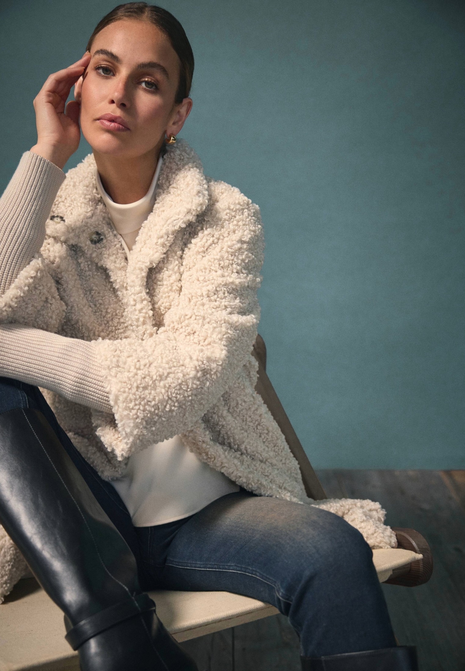 Zero Fellimitatmantel »Damen mit Stehkragen«
