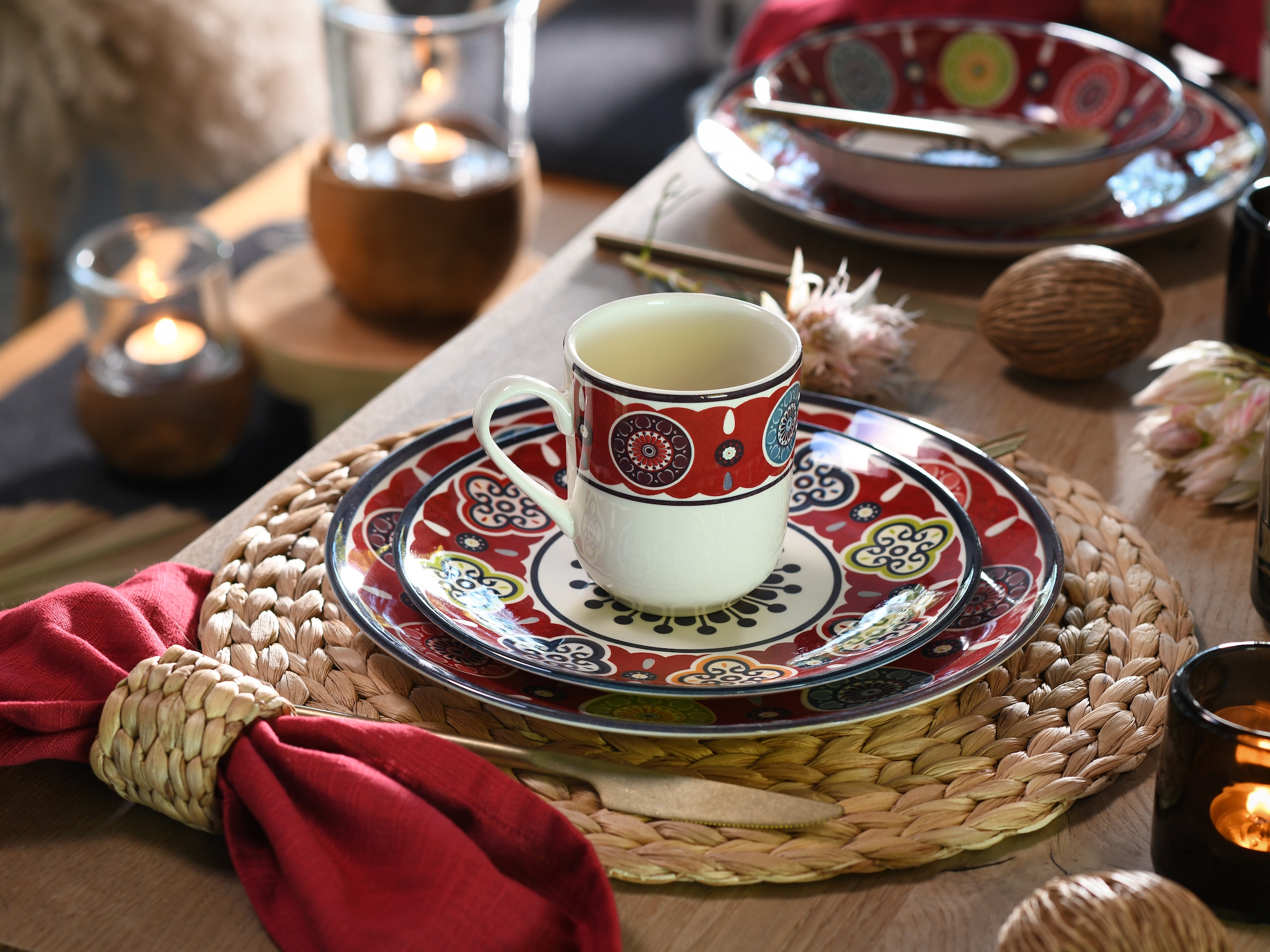 CreaTable Kombiservice »Sumaya, Kombi-Service 16-tlg«, (Set, 16 tlg.), Mandala Motive