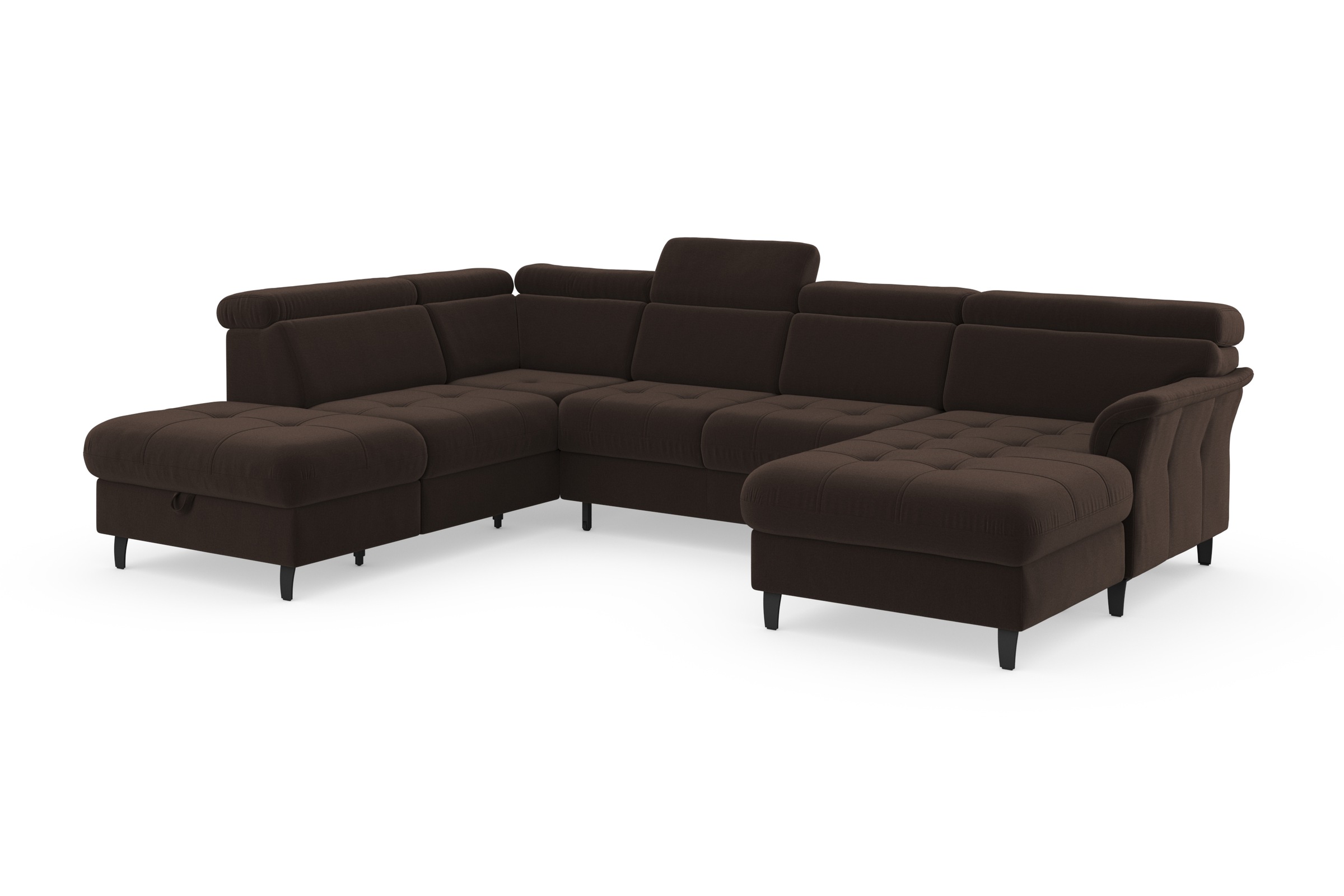 sit&more Wohnlandschaft »Marano U-Form«, inklusive Kopfteilverstellung, wahlweise mit Bettfunktion, Bettkasten