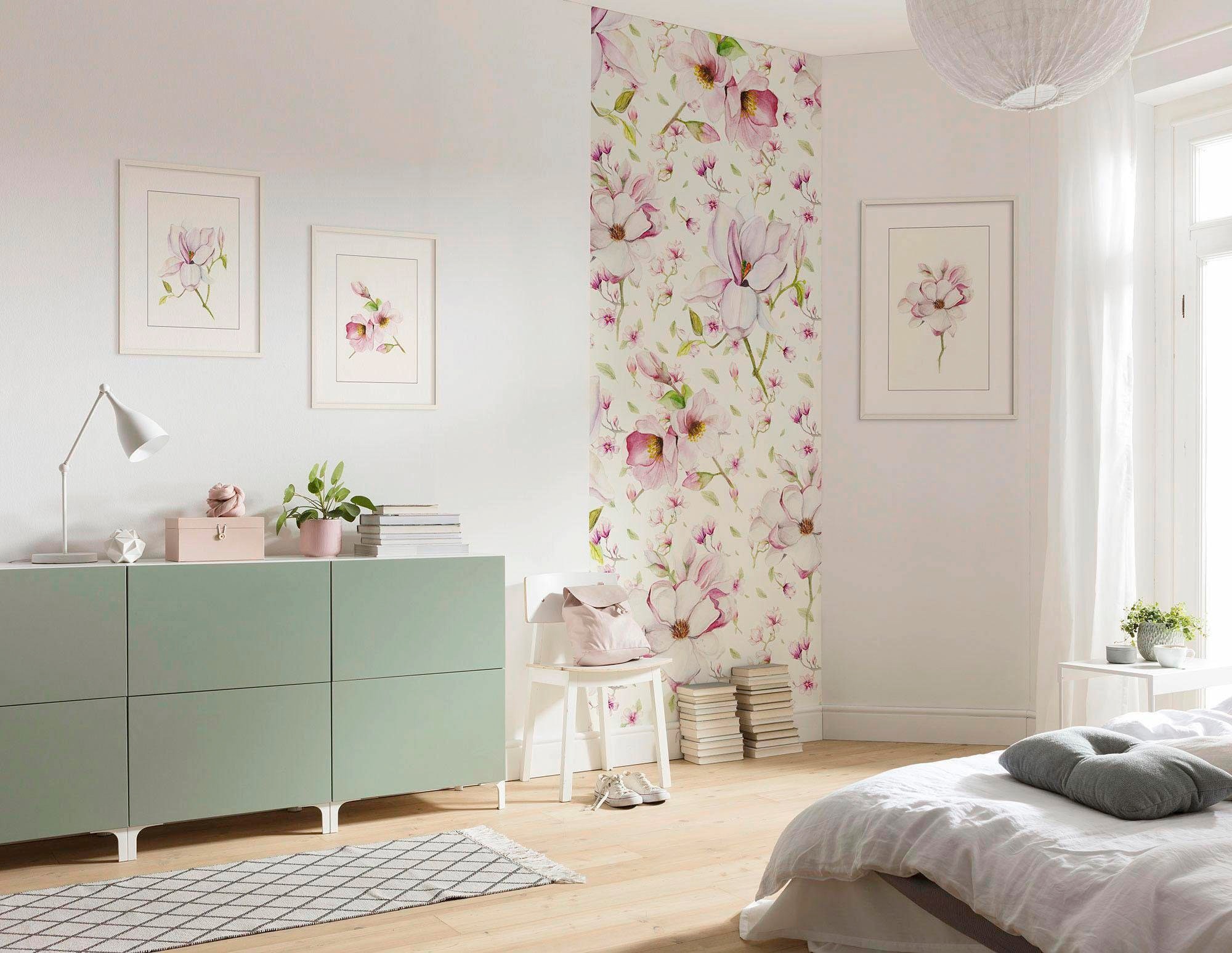 Kinderzimmer, (1 Schlafzimmer, St.), Blumen, | Komar Poster »Magnolia Breathe«, Wohnzimmer BAUR