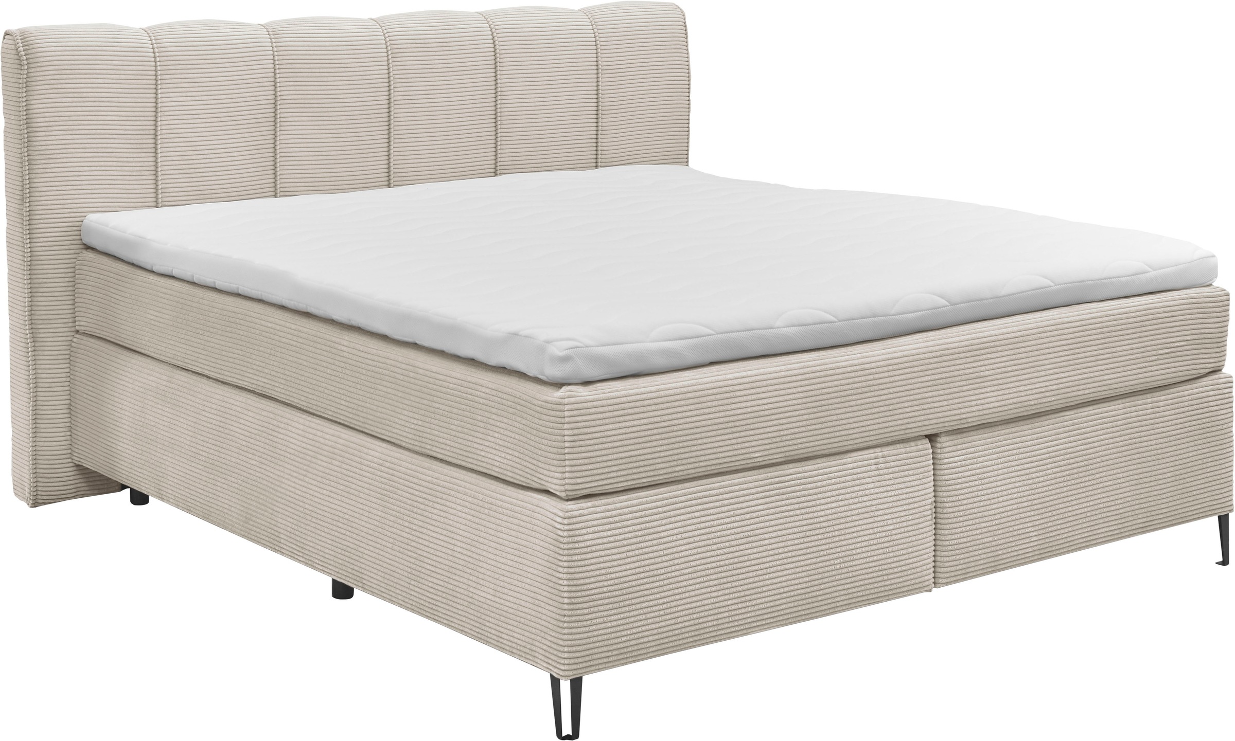 set one by Musterring Boxspringbett "Fairfield", Metallfuß schwarz, Kopftei günstig online kaufen