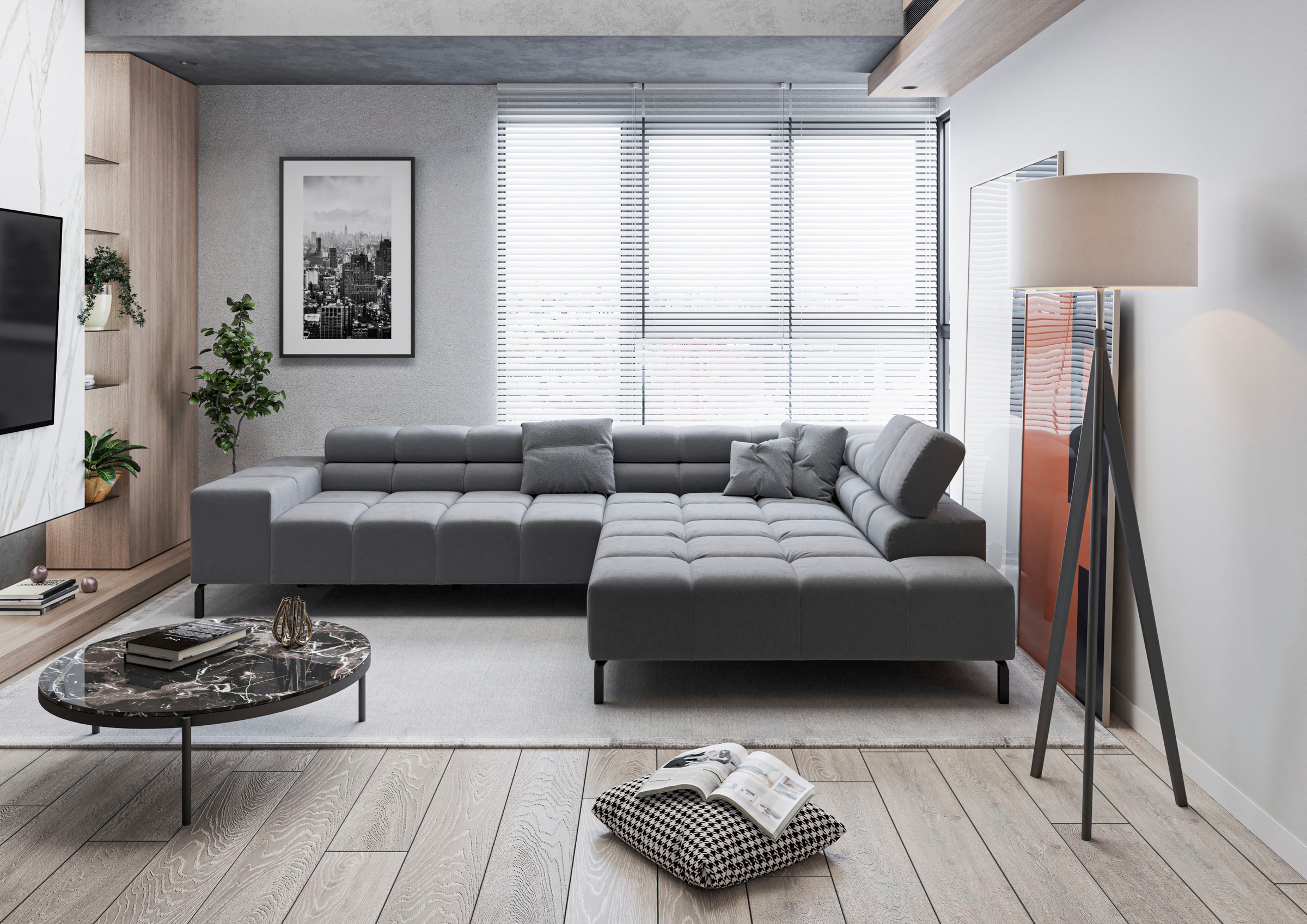 Home affaire Ecksofa "Ancona New, wahlweise motorische Sitztiefenverstellun günstig online kaufen