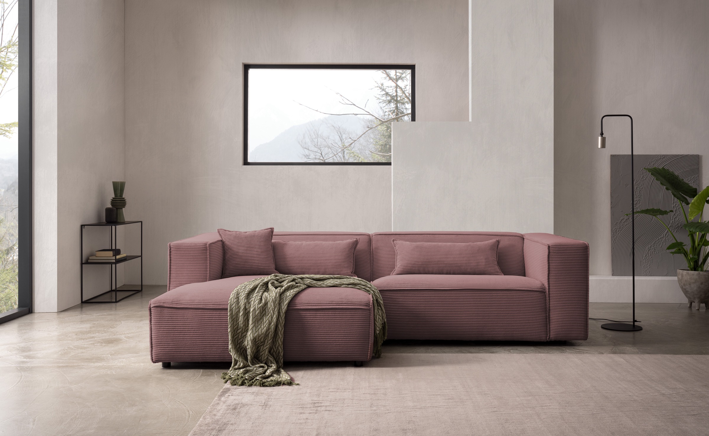 LeGer Home by Lena Gercke Ecksofa "PIARA mit Kedernaht, Cord, Leinenoptik o günstig online kaufen