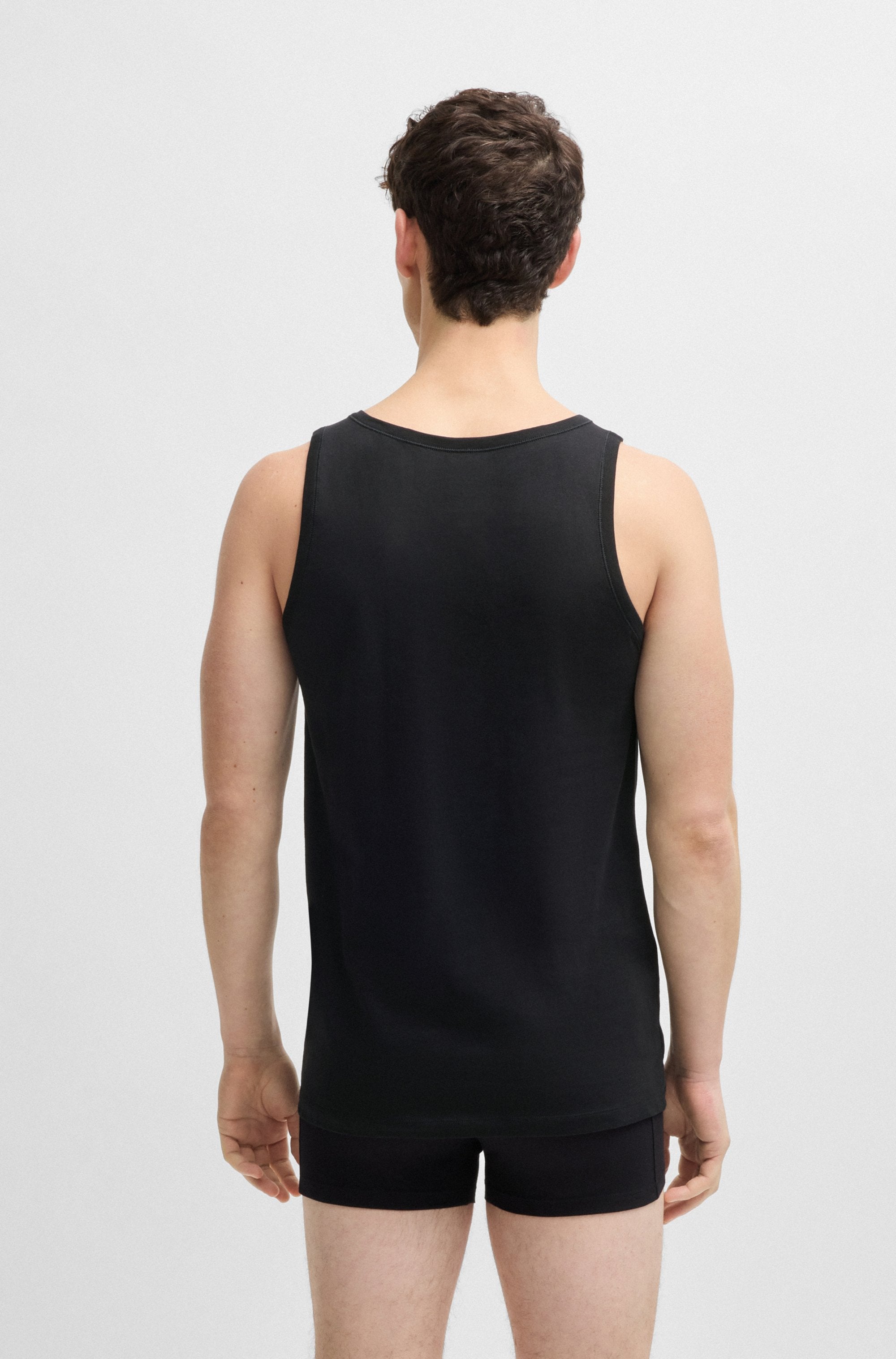 BOSS Unterhemd »Tank Top 3P CO«, (Packung, 3 St.), mit Rippbündchen