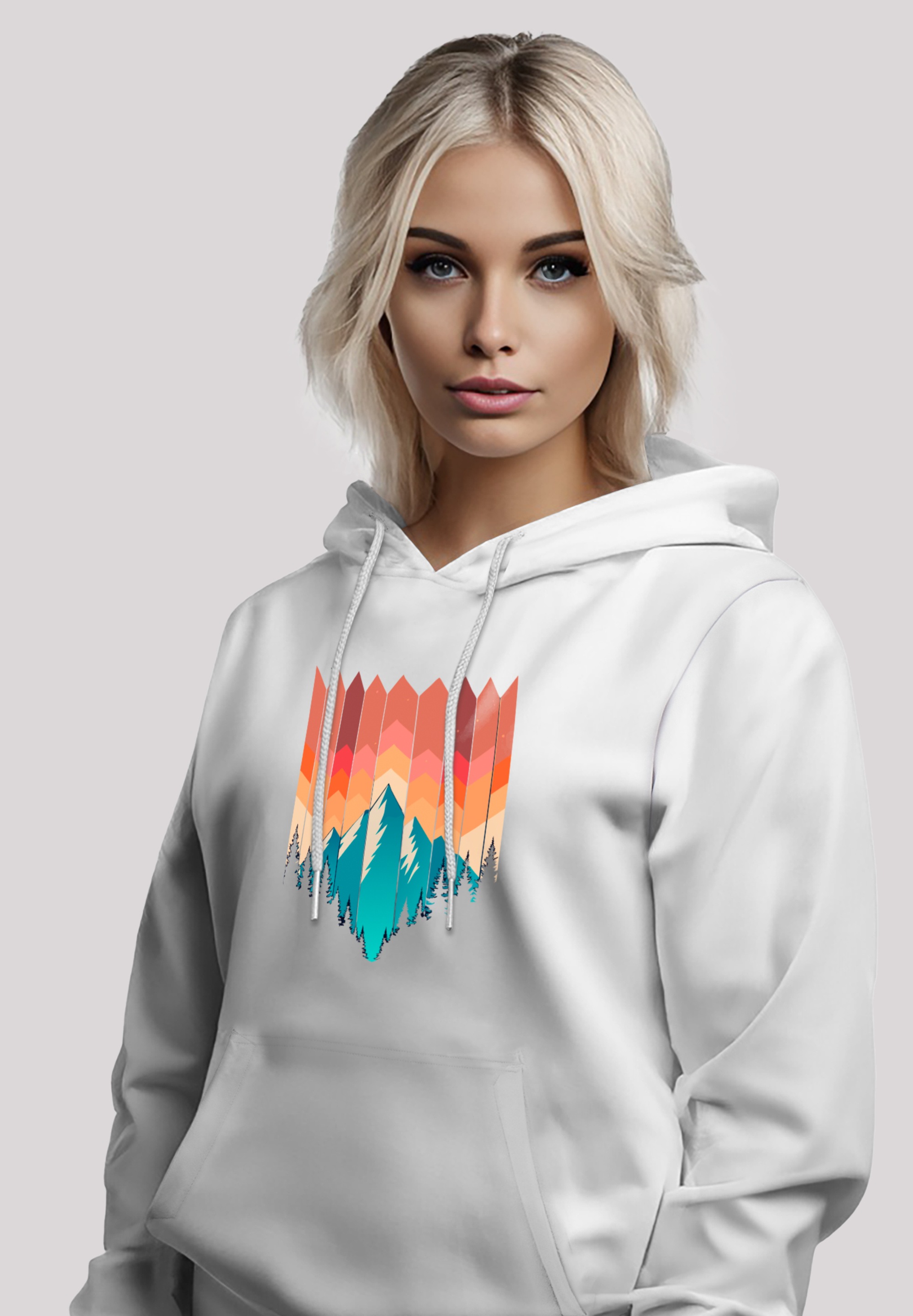 F4NT4STIC Kapuzenpullover »Berg Sonnenuntergang Geometrisch«, Premium Qualität