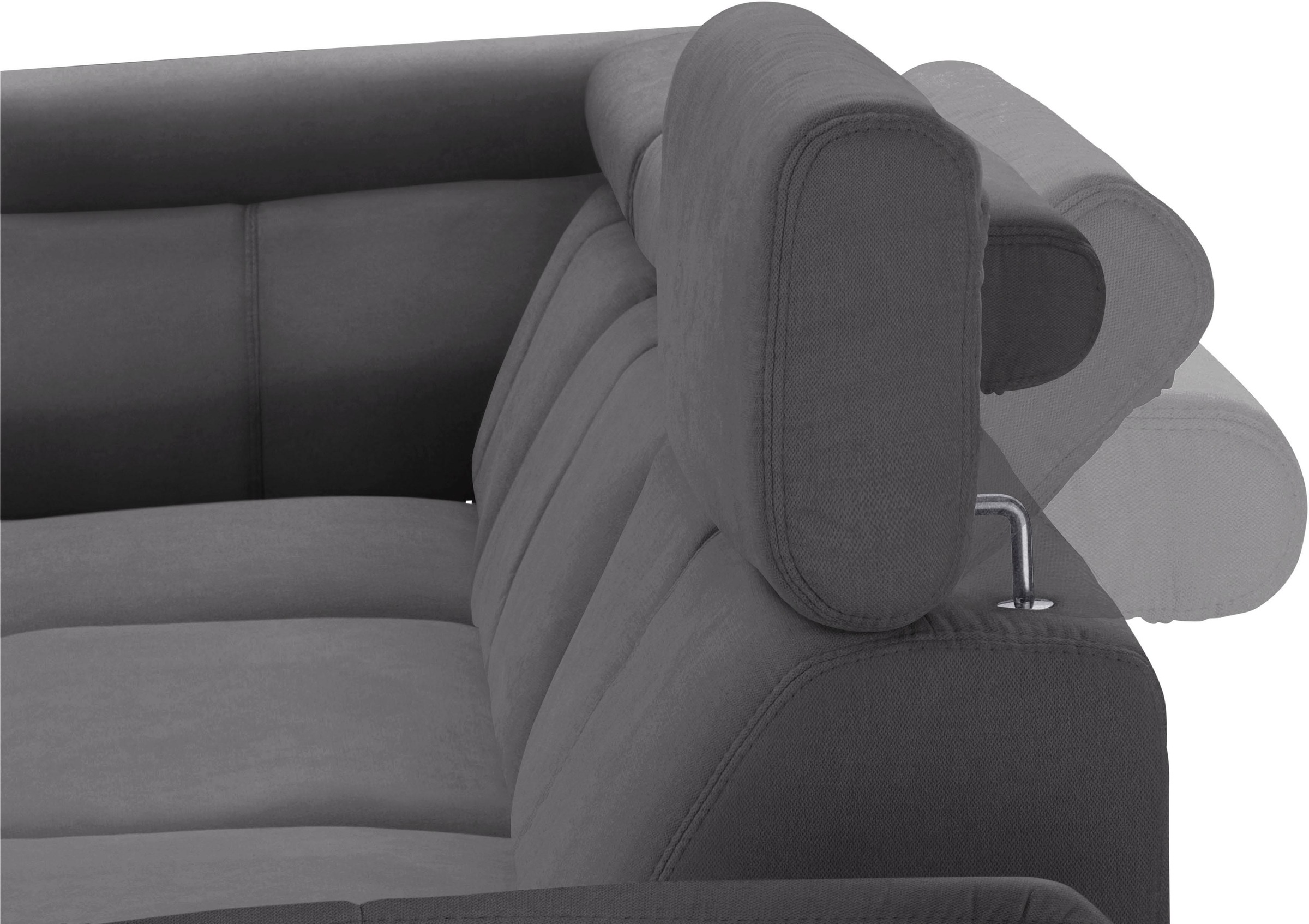 exxpo - sofa fashion Ecksofa »Salerno, klassisch modernes Funktionssofa, hoher Sitzkomfort, L-Form«, inkl. Kopf- und Armteilverstellung, wahlweise mit Bettfunktion