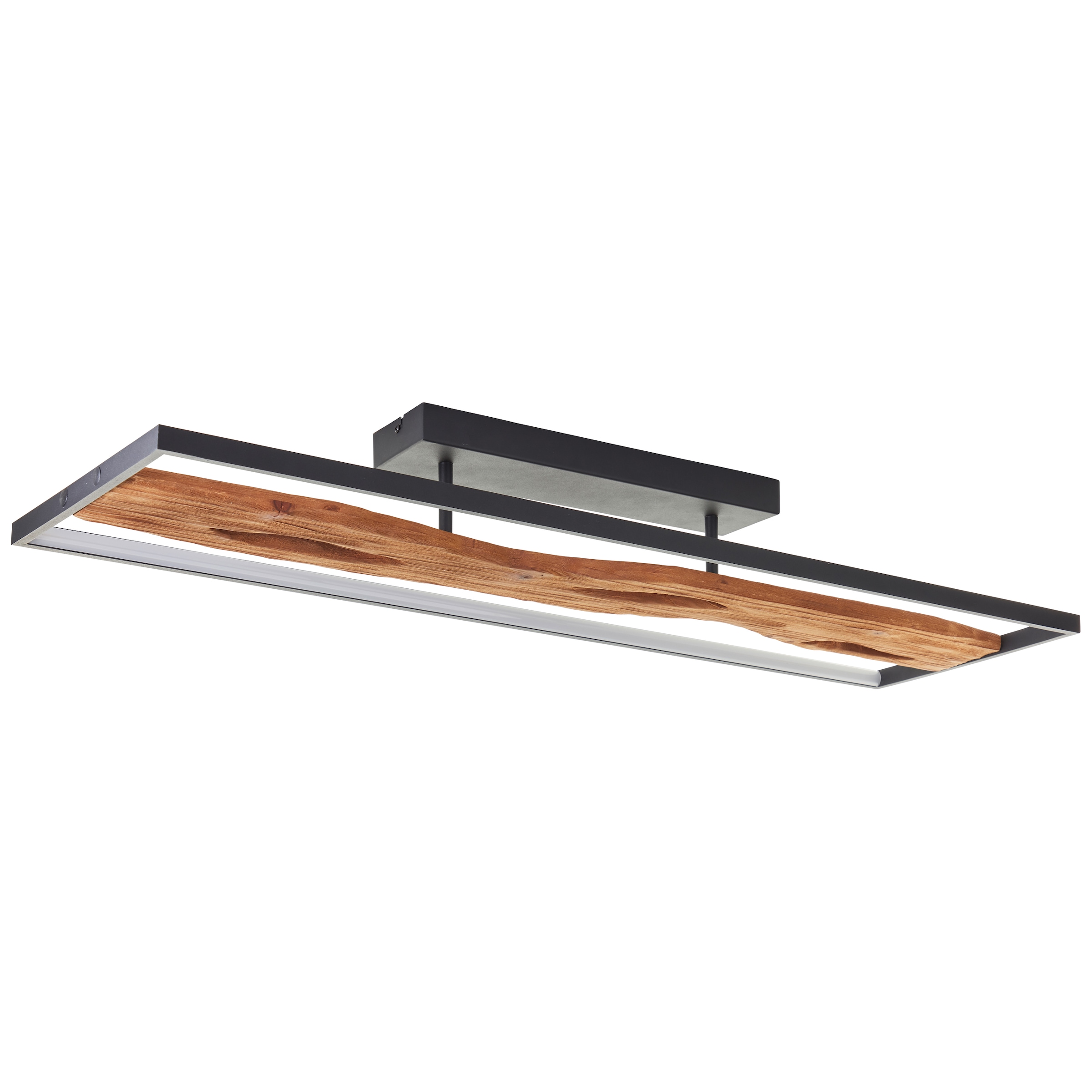 Brilliant LED Deckenleuchte »Chaumont«, LED Deckenlampe, 100x14x30 cm, 6600 lm 3000 K, Metall/Holz/Kunststoff