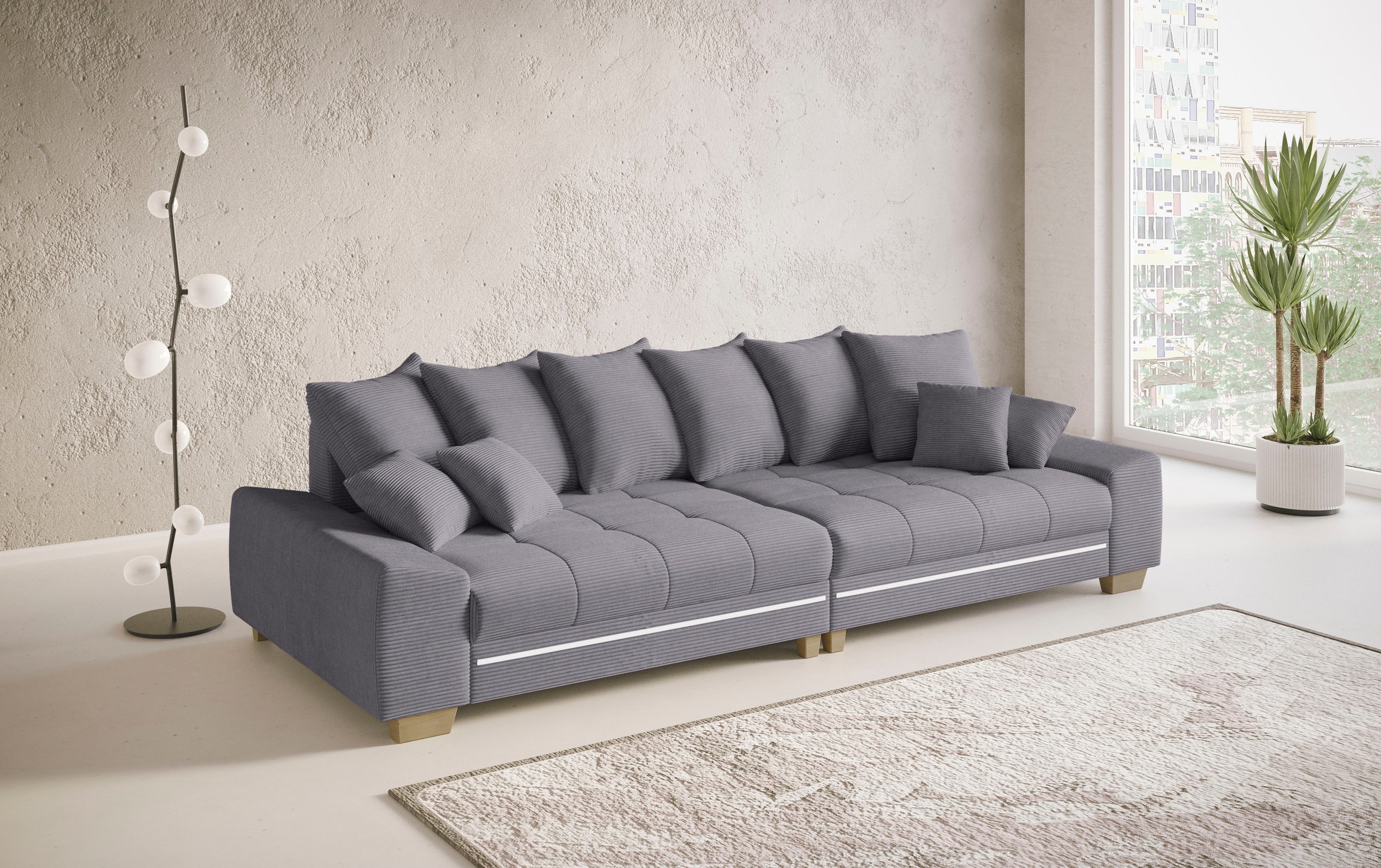 Mr. Couch Big-Sofa »Nikita II«, mit RGB-LED Beleuchtung, wahlweise mit Kaltschaum